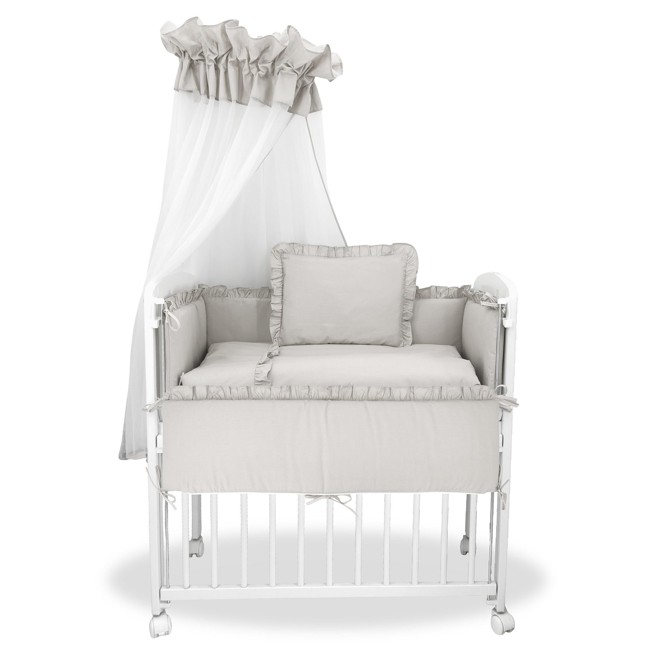 Baby-Delux Beistellbett Babybett Royal Grau Rüsche, günstig online kaufen