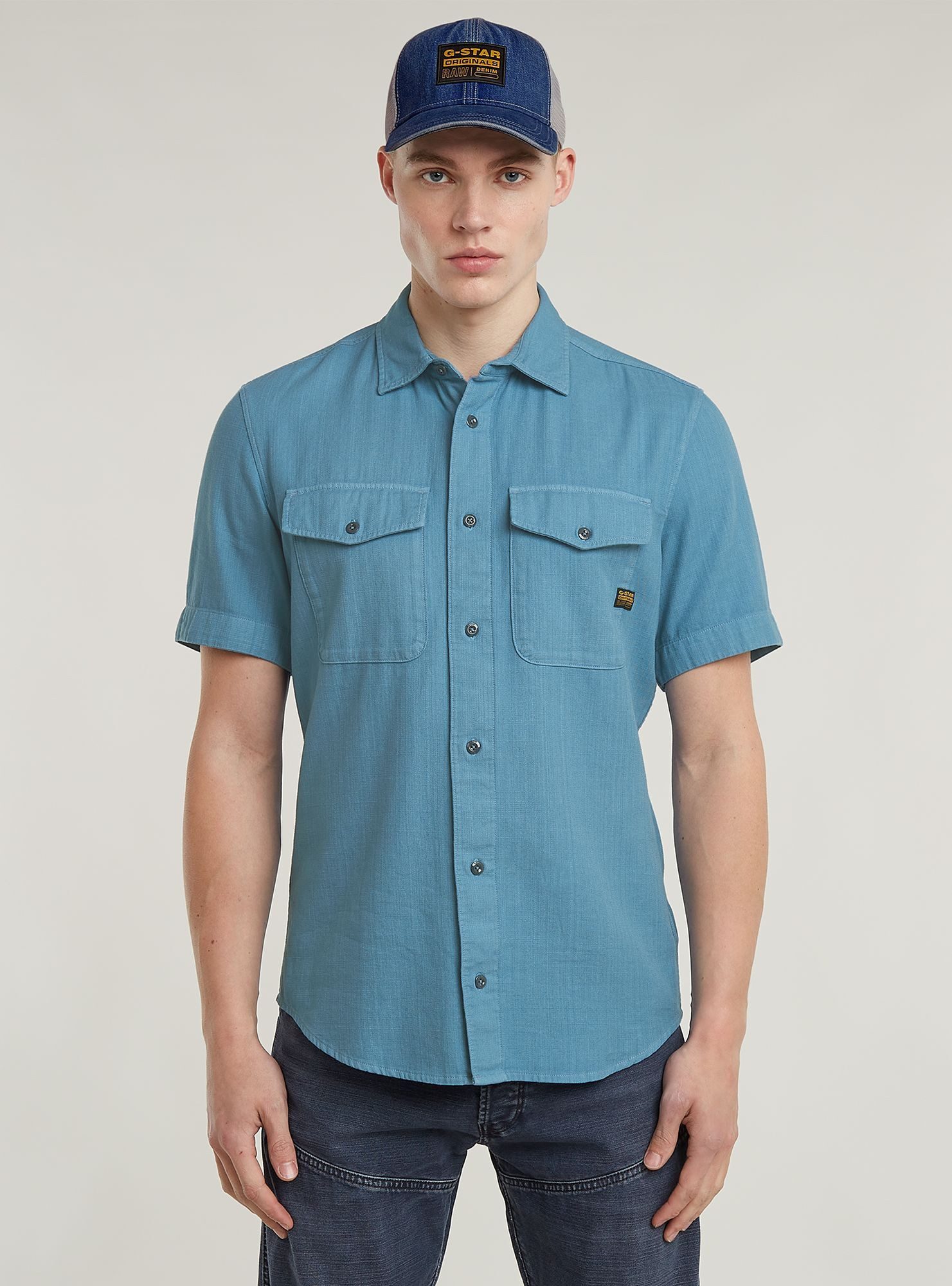 G-STAR Langarmshirt Marine Slim Hemd