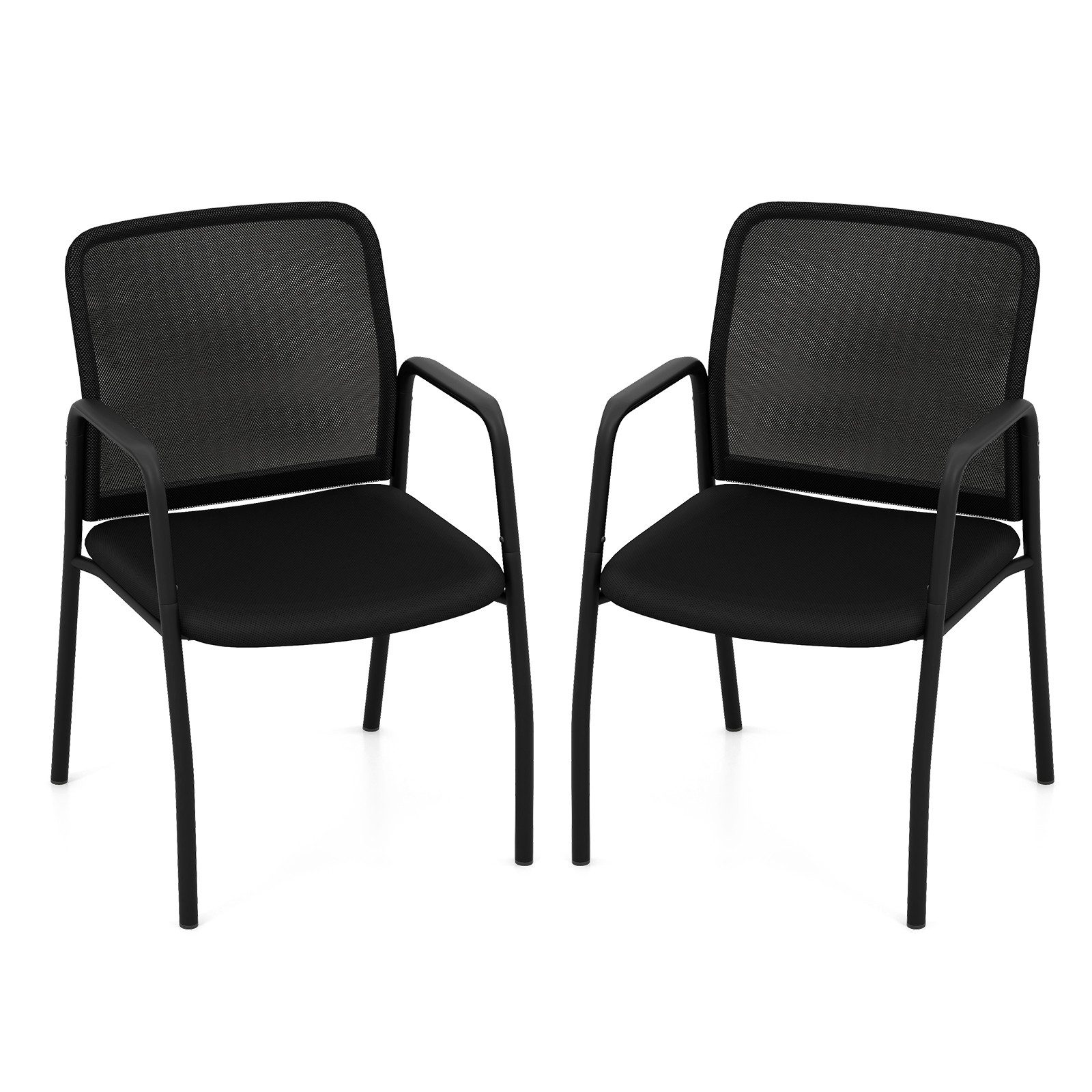 COSTWAY Besucherstuhl, 2er, mit Arm- & Netzrückenlehne, bis 150kg, 60x59x81 günstig online kaufen