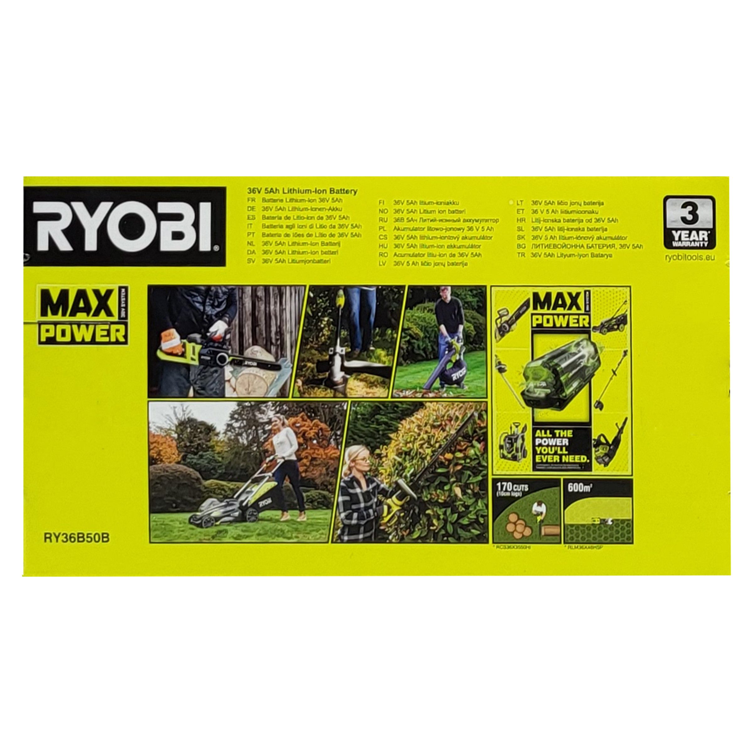 RYOBI Ryobi RY36B40B – 36V MAX POWER Akku 4.0Ah Akku-Set (1 St)