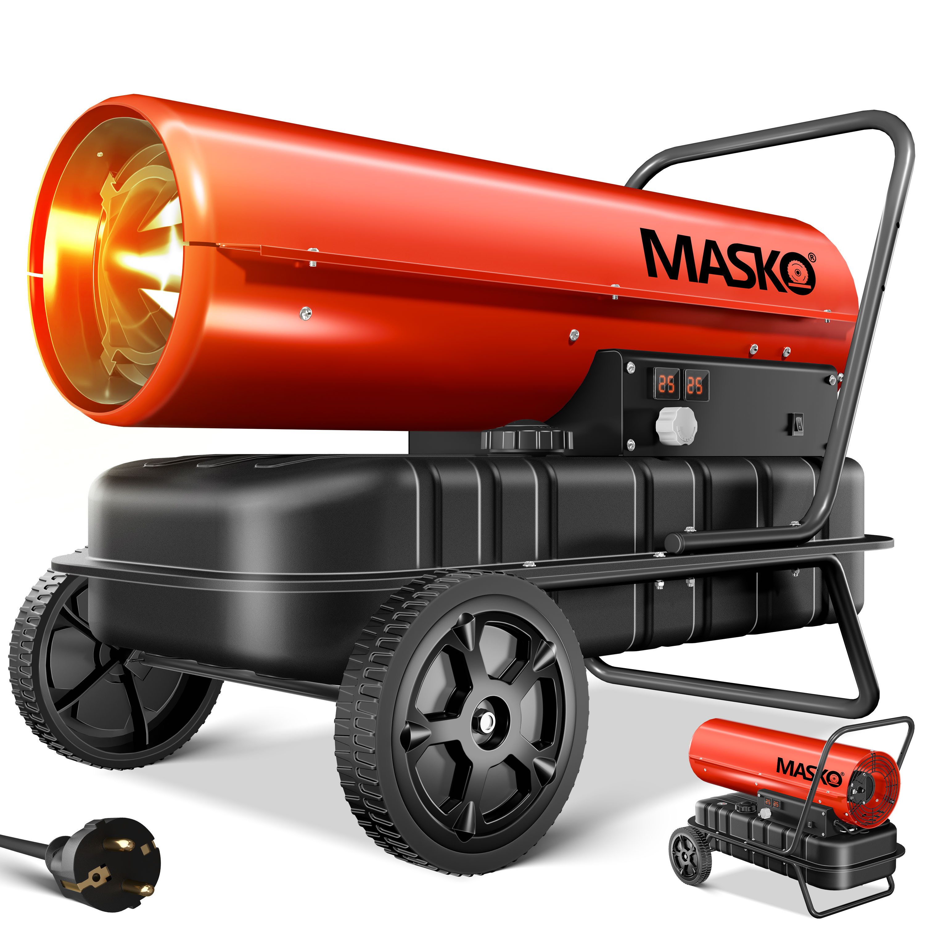 MASKO Heizgerät, 30000 W, Heizkanone 30kW Diesel Bautrockner Bauheizer Heißluftgenerator