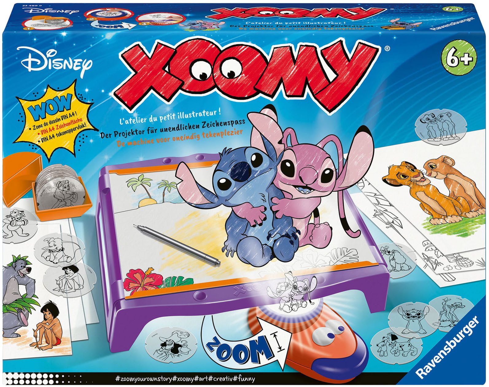 Ravensburger Malvorlage Xoomy Maxi A4-Tisch Stitch & Disney Classics, Made in Europe