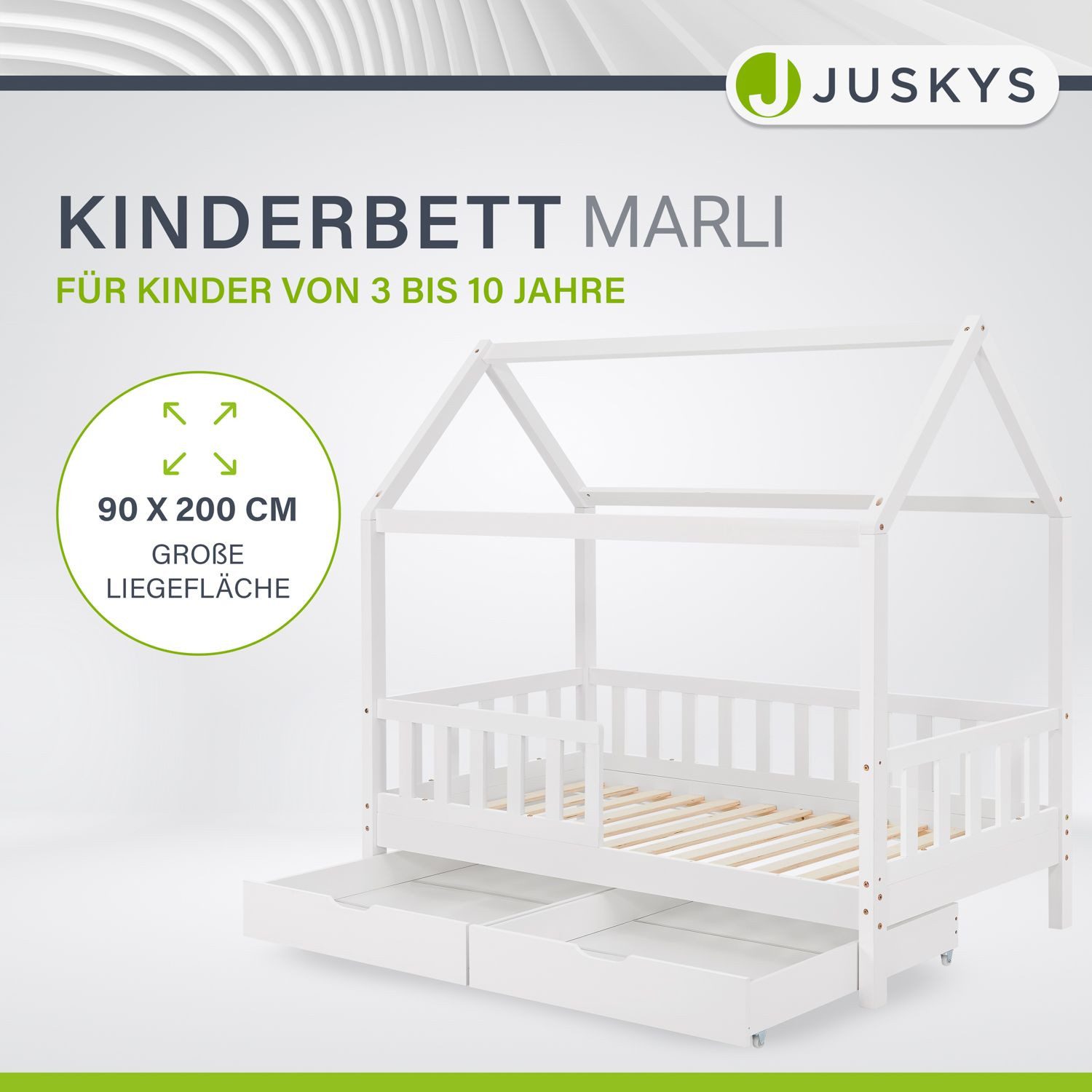 Juskys Kinderbett Marli, 90x200 cm, mit günstig online kaufen