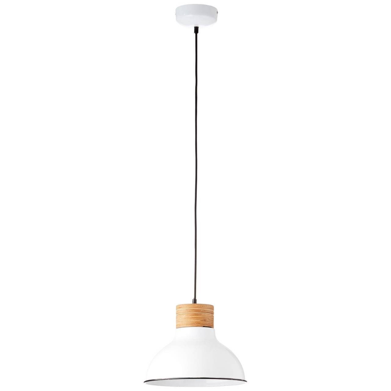 Brilliant Pendelleuchte Pullet, Lampe 40W, gee Pullet hell weiß/holz E27, 30cm 1x A60, Pendelleuchte