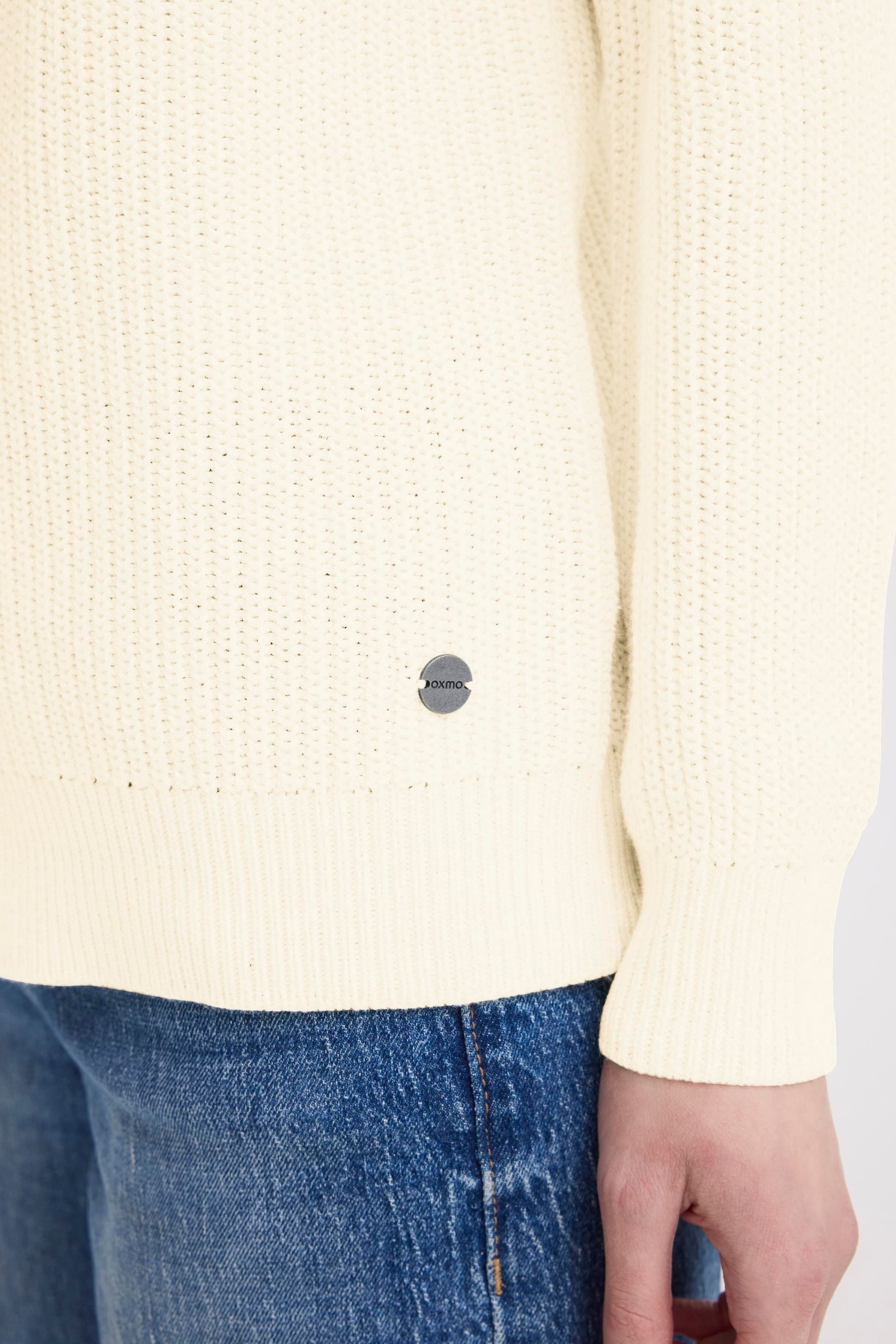 OXMO Rollkragenpullover OXKimse Modischer Rollkragenpullover aus Grobstrick-Qualität