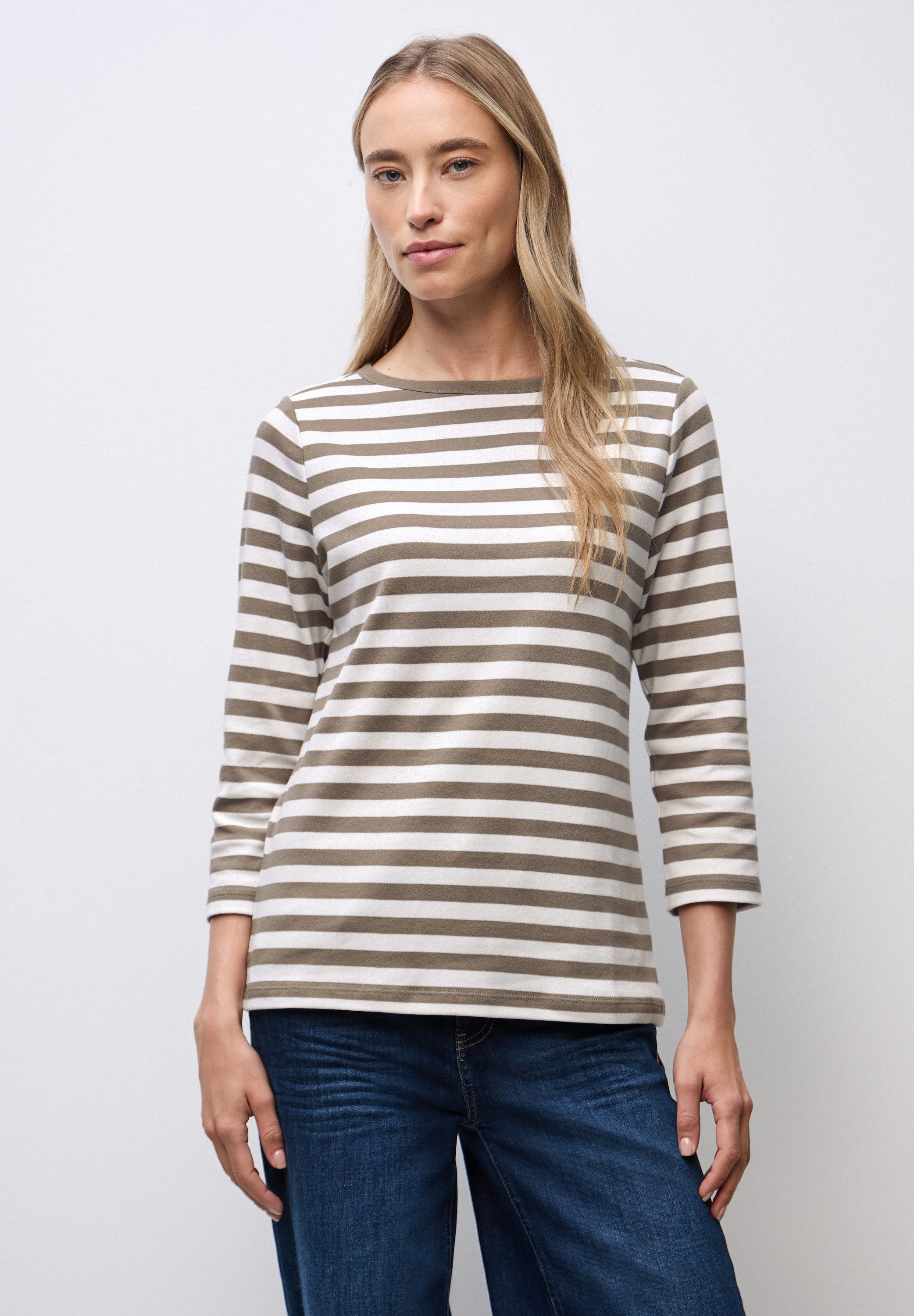 STREET ONE Rundhalsshirt aus reiner Baumwolle