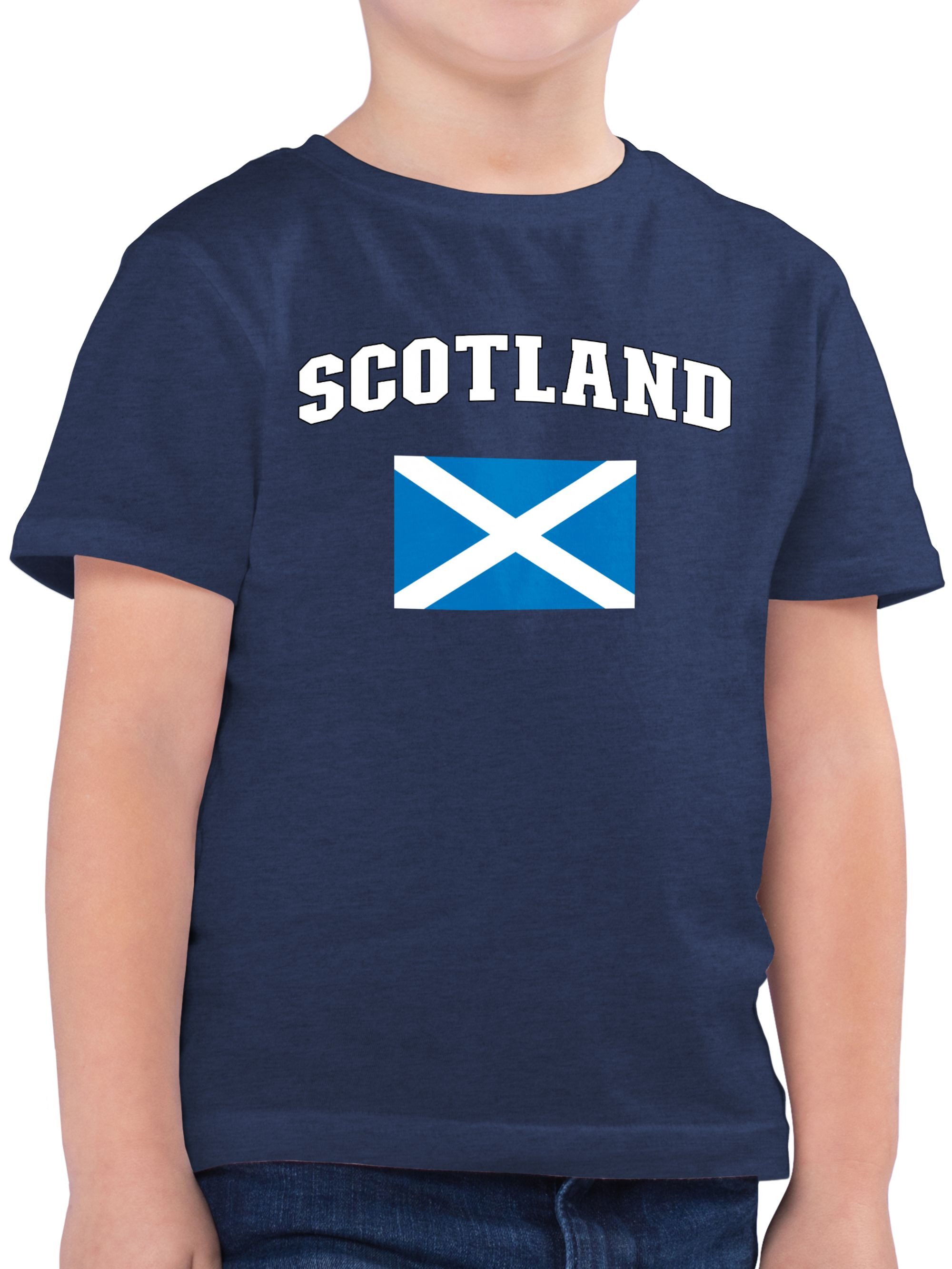 Shirtracer T-Shirt Schottland Schriftzug mit Flagge, Scots, Schottische Nation, Schotl (1-tlg) 2026 Fussball WM Fanartikel