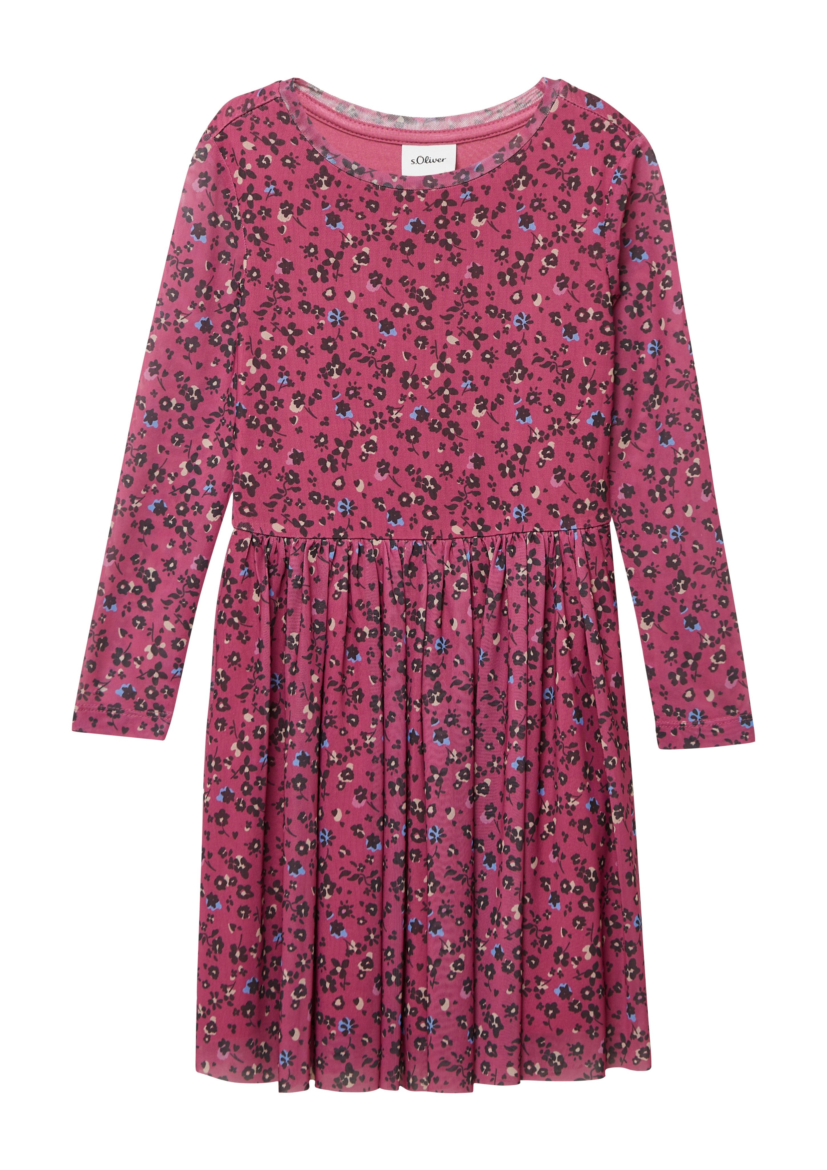 s.Oliver Junior Meshkleid mit floralem Muster, langarm, für Girls