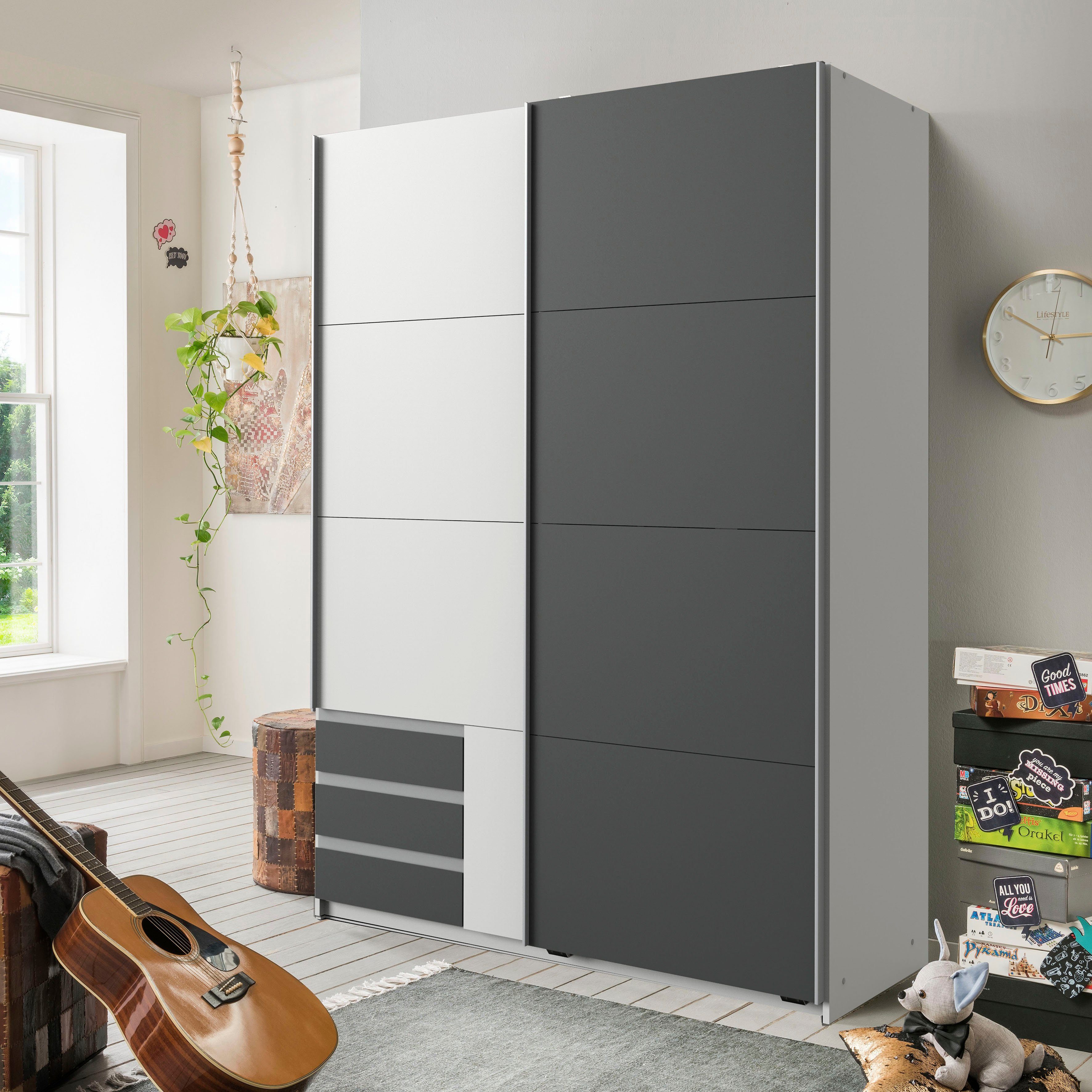 Wimex Schwebetürenschrank Emden Mit Außenschubkästen