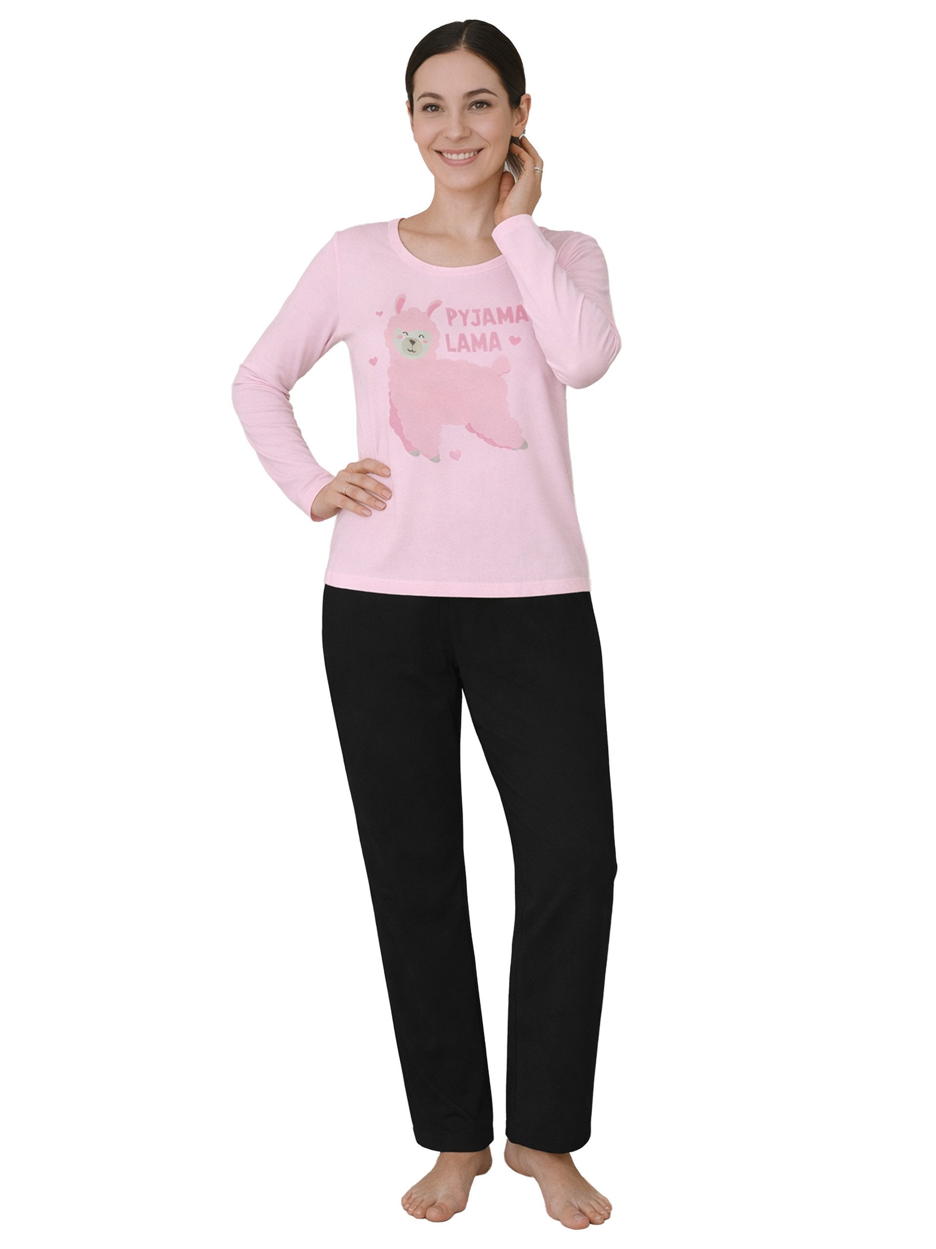 United Labels® Schlafanzug Schlafanzug LAMA Pyjama Set