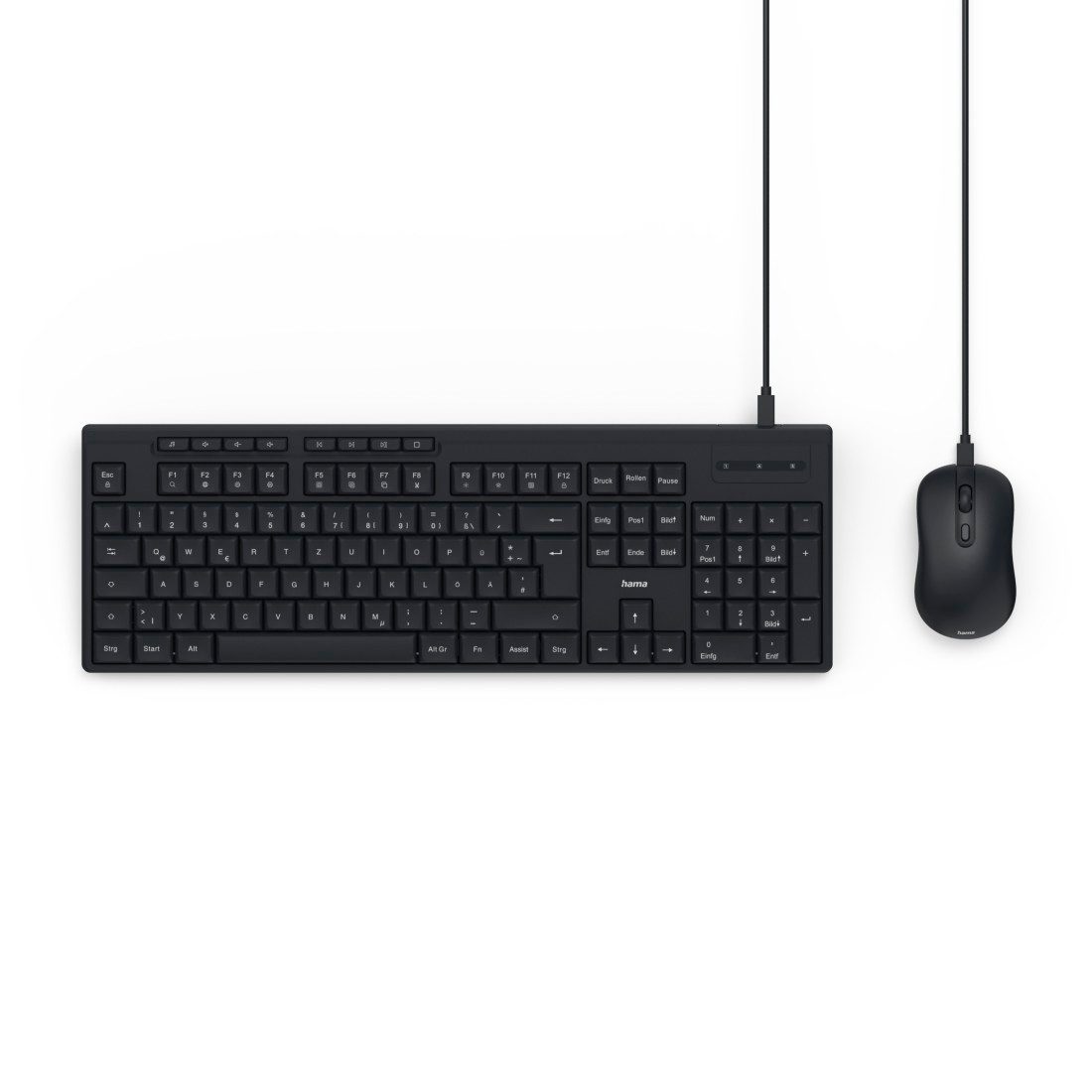Hama USB-Tastatur-Maus-Set "CKM-200" Tastatur- und Maus-Set, (kabelgebunden, DE)