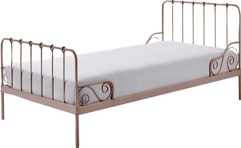 Alice, mit Rosa Vipack Lattenrost Jugendbett Metallbett,