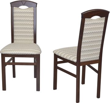 HOFMANN LIVING AND MORE Essgruppe Creto, (Spar-Set, 3-tlg., 1 Tisch, 2 Stühle), Stuhlgestell und Tischbeine aus Massivholz, Tisch mit 2 Ansteckplatten