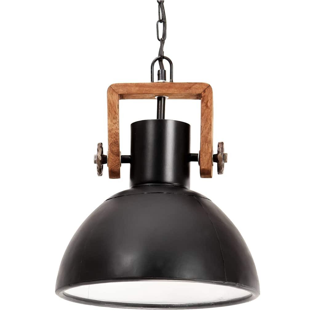 vidaXL Deckenleuchte Hängelampe Industriestil 25 W Schwarz Rund 30 cm E27