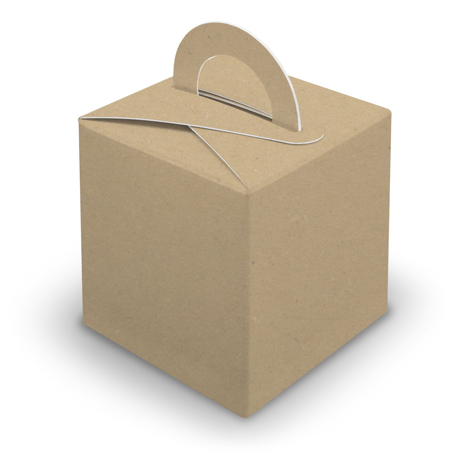 Griff 10x Geschenkpapier itenga mit braun itenga Würfelbox