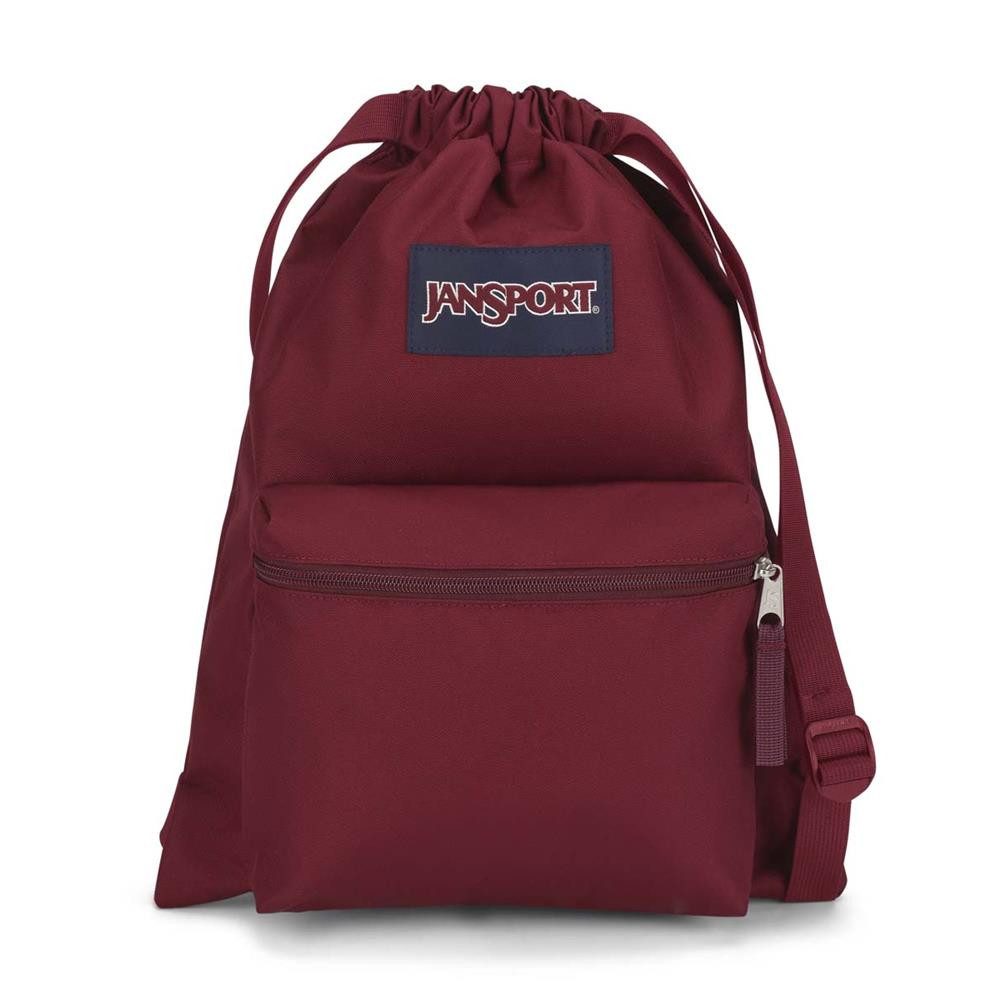 Jansport Turnbeutel Draw Sack Turnbeutel 14 L mit Frontfach, recycelt (Turnbeutel, 1 JanSport Draw Sack Turnbeutel mit Reißverschlussfach), Kordelzug, Frontfach, verstellbare Gurte, recyceltes 600D