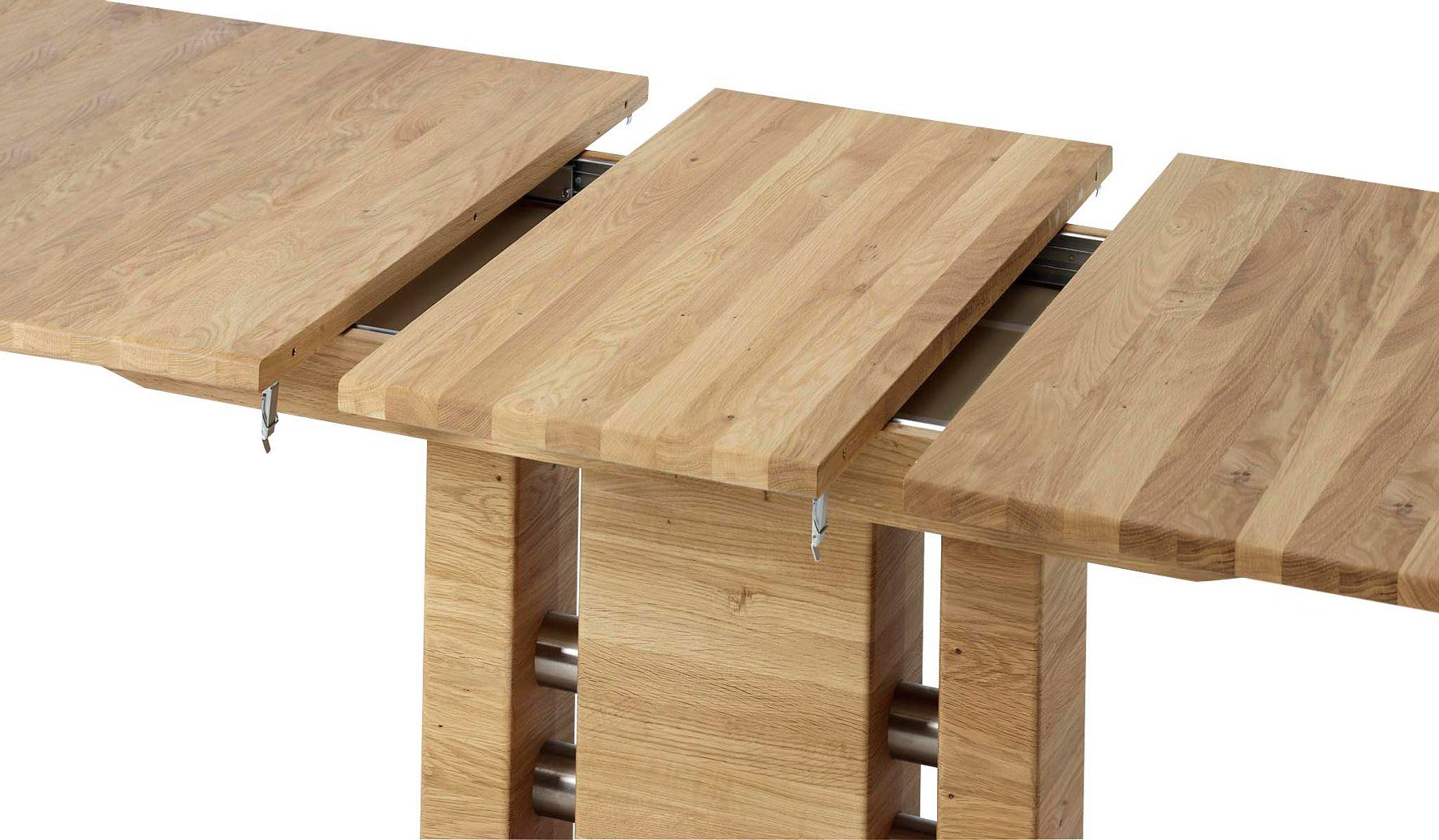 K+W Komfort & Wohnen Esstisch 5030, Funktionstisch mit Synchronauszug, Massivholz,2 Breiten wählbar