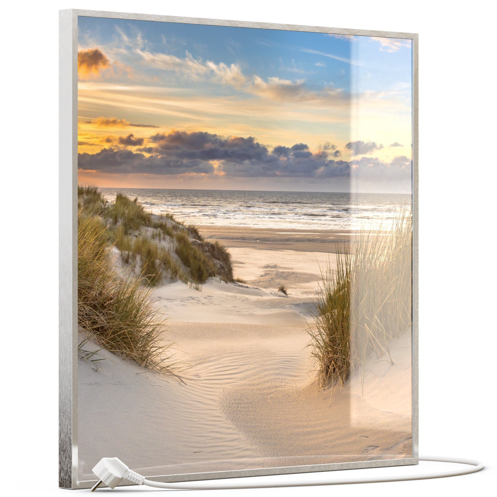 STEINFELD Heizsysteme Infrarotheizung, Glas Bild 350W-1200W, Inklusive Thermostat, 073 Sanddünen