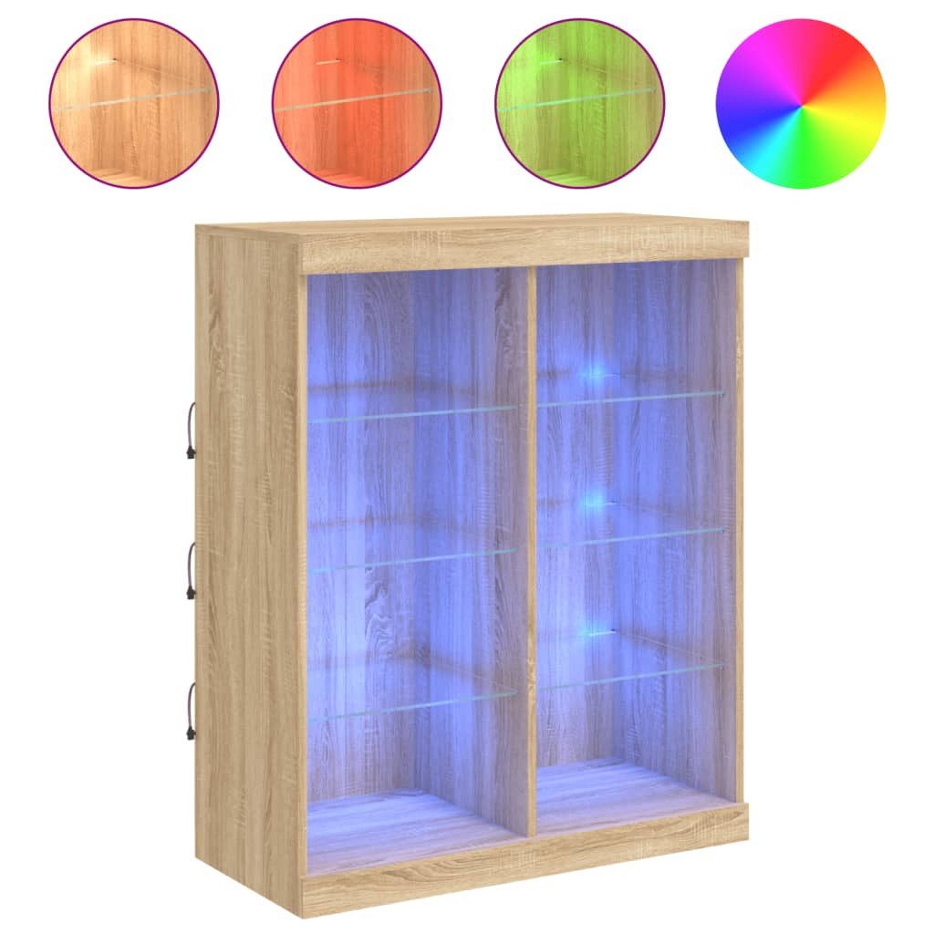 vidaXL Sideboard Sideboard mit LED-Leuchten Sonoma-Eiche günstig online kaufen