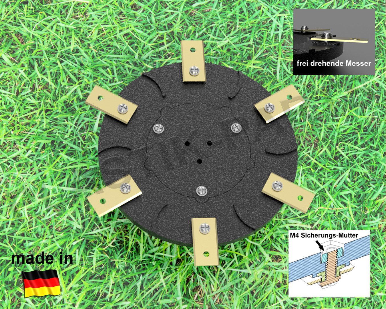 Plastik Parts Mährobotermesser Messerscheibe 6 Klingen LawnMaster VBRM16 VBRM18AMIDR VBRM18AMID4R