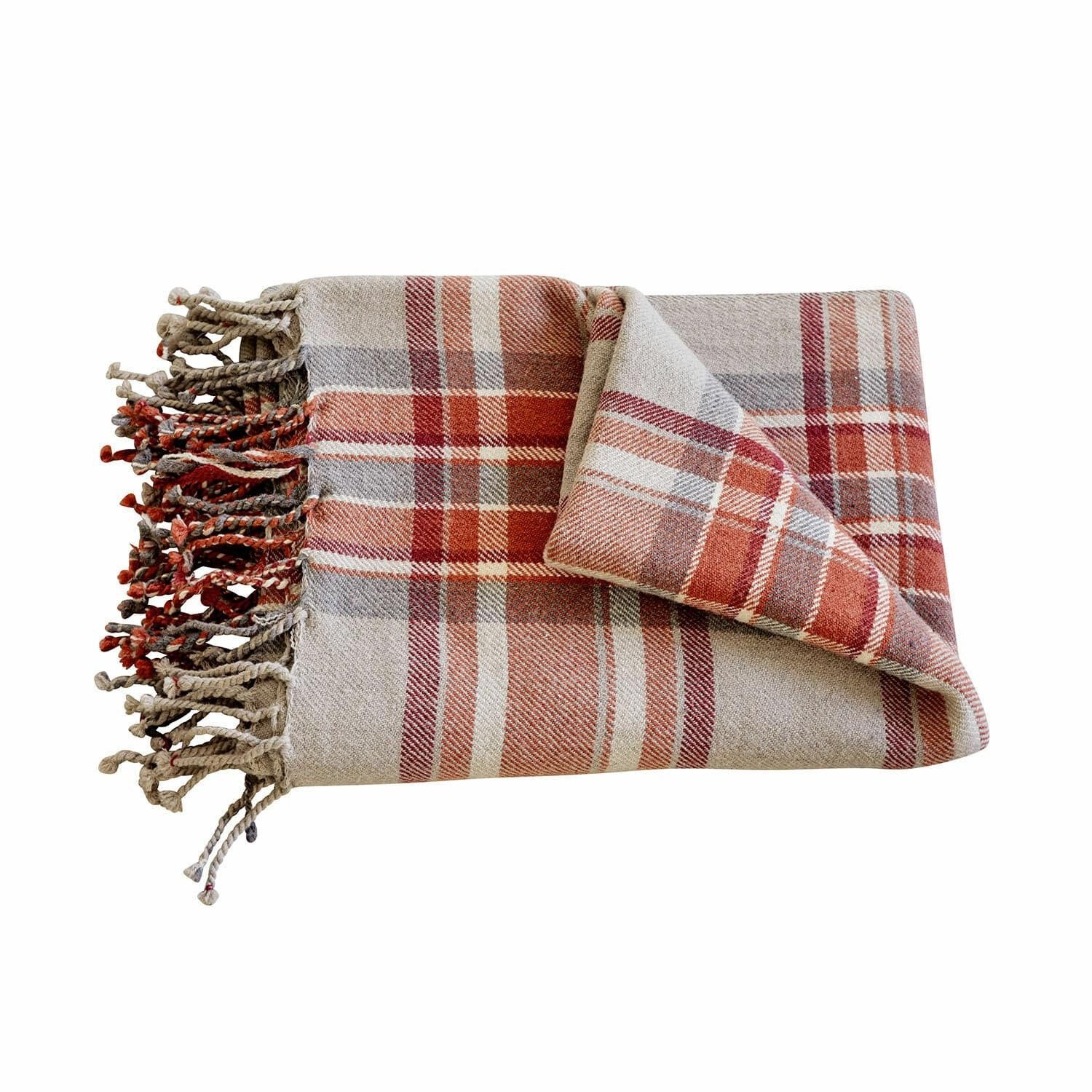 Mirabeau Tagesdecke Plaid Tartan rot/beige günstig online kaufen