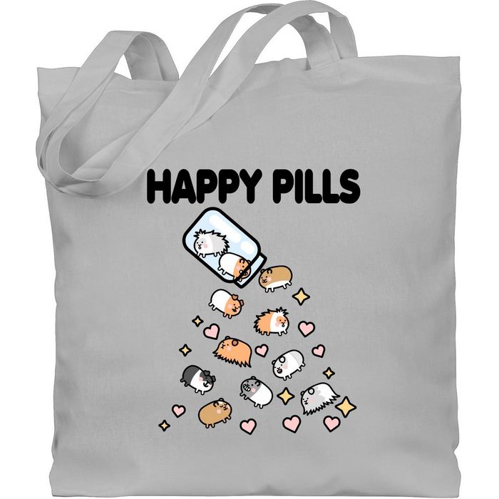 Shirtracer Umhängetasche Happy Pills - Meerschweinchen Liebe Tiere Zubehör