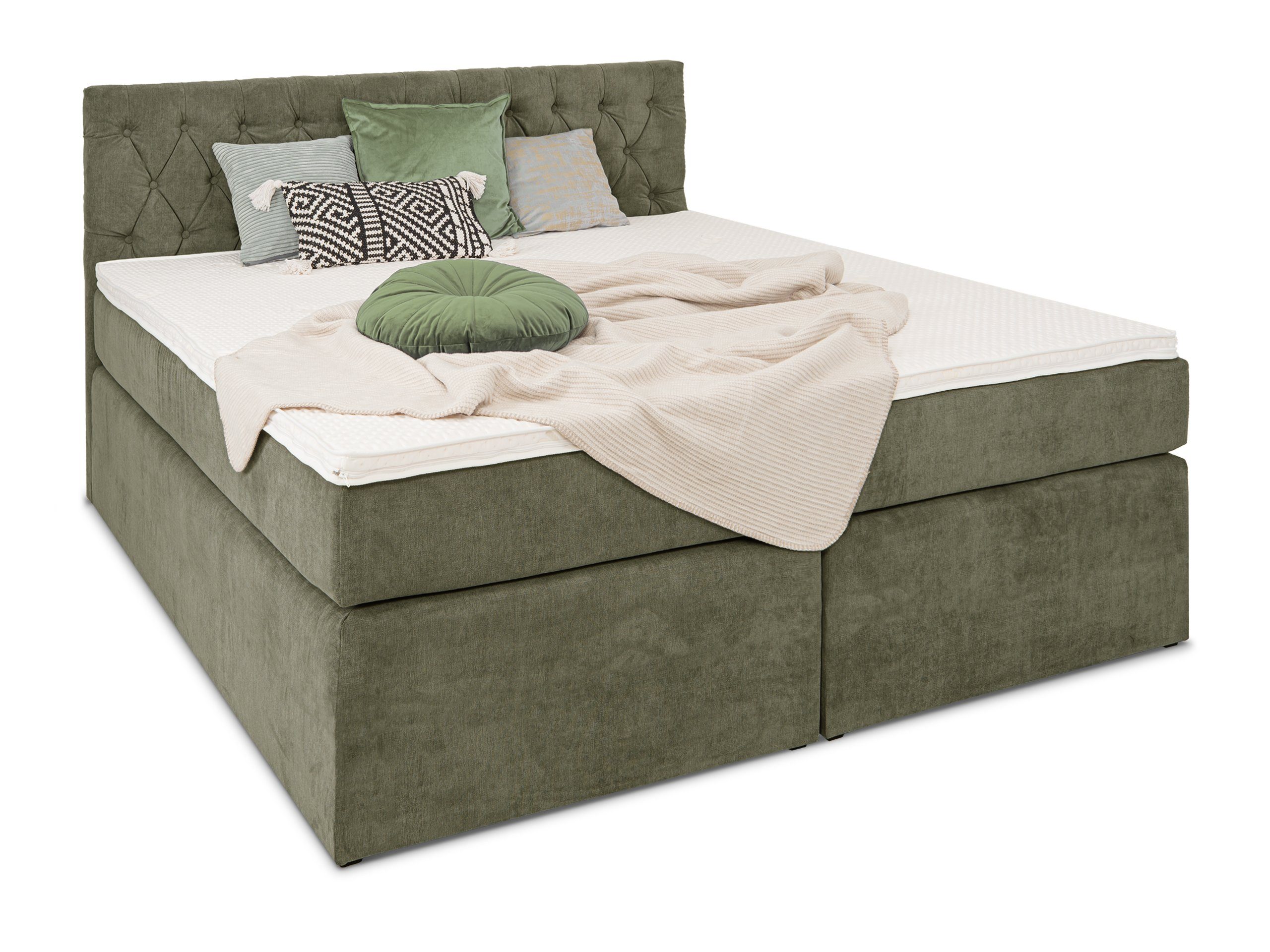 wonello Kaltschaum-Topper 6 Boxspringbett olive cm inkl. Amsterdam,