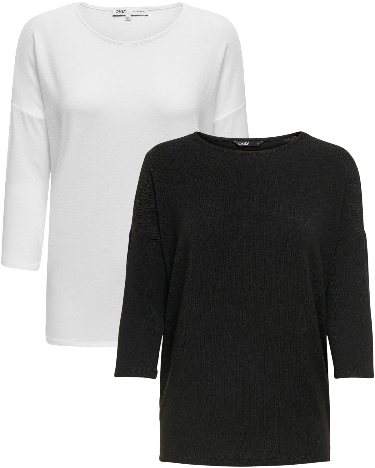 ONLY 3/4 Arm-Pullover (Set, 2er-Pack) Locker geschnitten günstig online kaufen