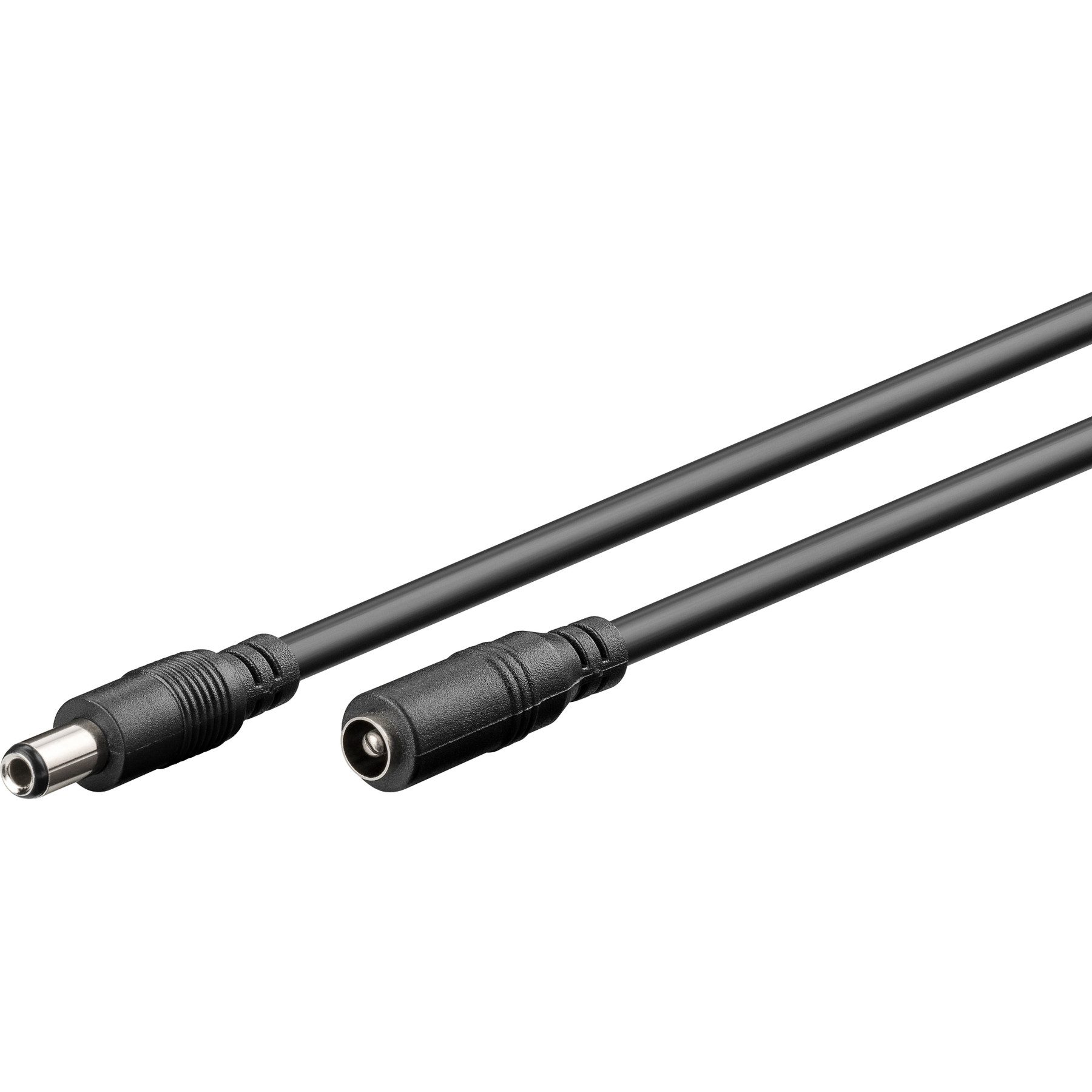 Goobay GOOBAY DC-Adapterkabel 2,5 mm, DC-Stecker auf DC-Kupplung, schwarz, 5 Verlängerungskabel