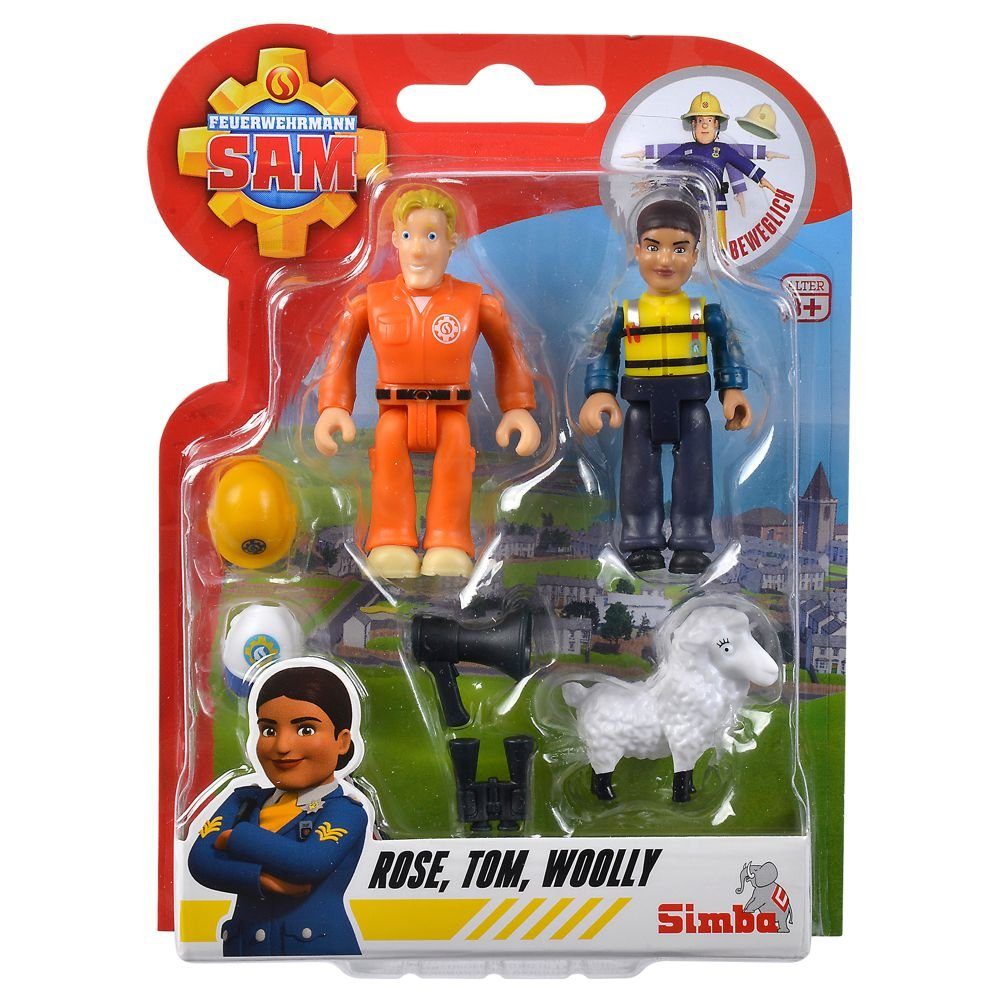 Feuerwehrmann Sam Spielfigur Rose, Tom, Wolly Spiel-Figuren Set Feuerwehrmann Sam Simba