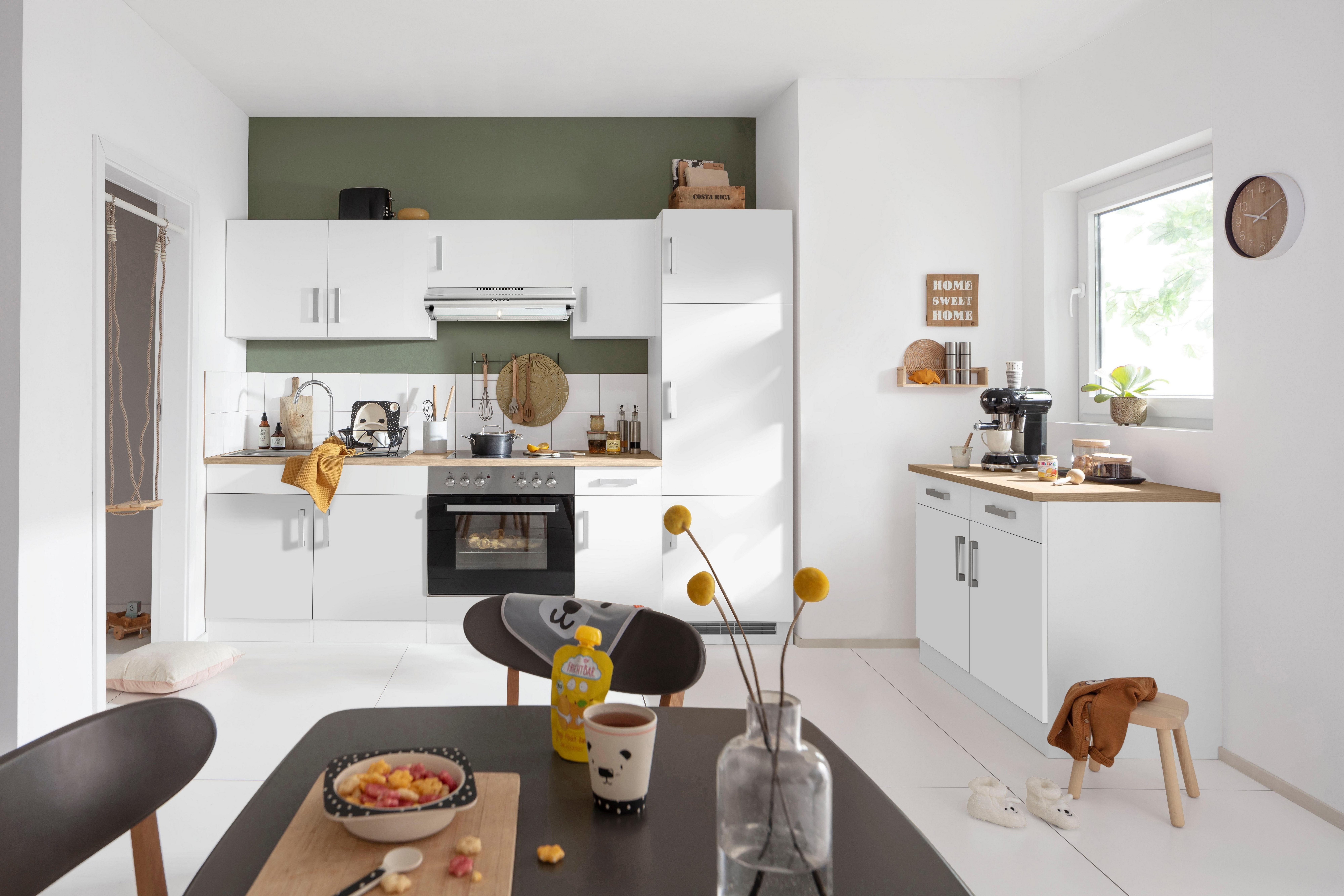 KOCHSTATION Küchenzeile KS-Gera, Breite 270 cm, wahlweise mit E-Geräten, mit Arbeitsplatte