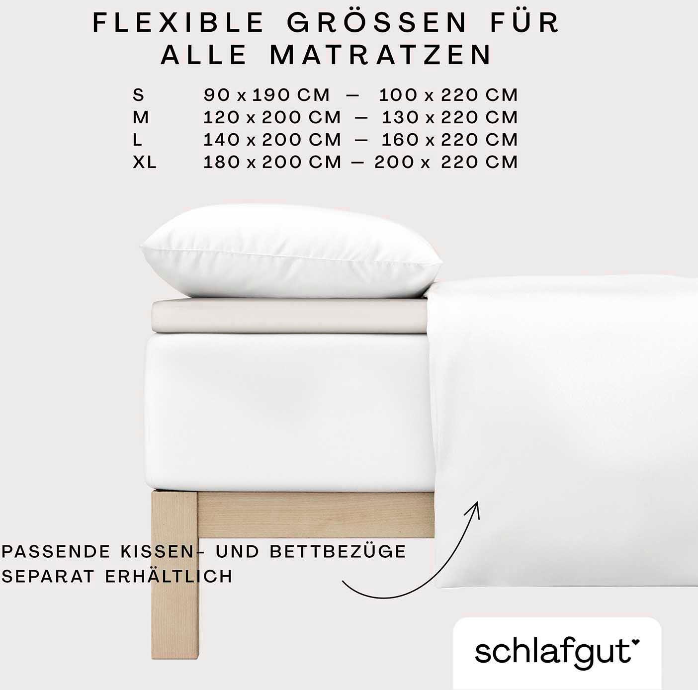 Schlafgut Spannbettlaken PURE TOPPER Bio-Baumwolle mit Elasthan 170 g/m² für Topper bis 10 cm, Jersey-Elasthan, Gummizug: rundum, (1 Stück), PREMIUM Laken für M – Bild 3 von 5