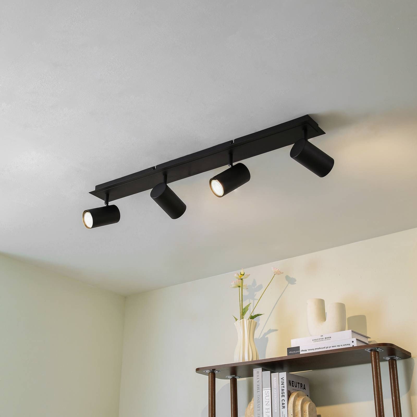 Lindby Deckenstrahler Joffrey, Metall, Schwarz IP20, 4 x 10 W LED