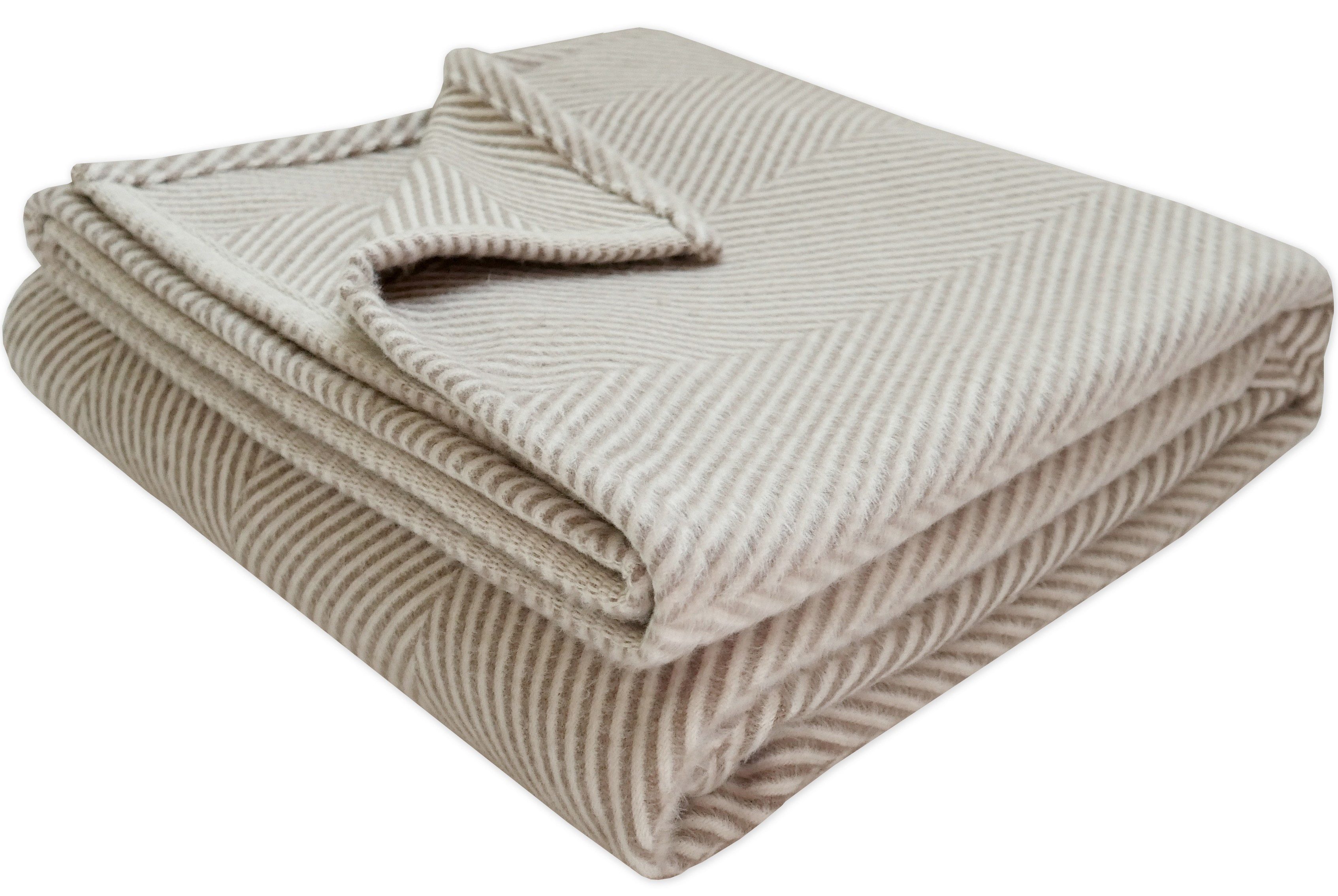 Wohndecke Flanell Fischgrät 150 x 200 cm, framsohn frottier