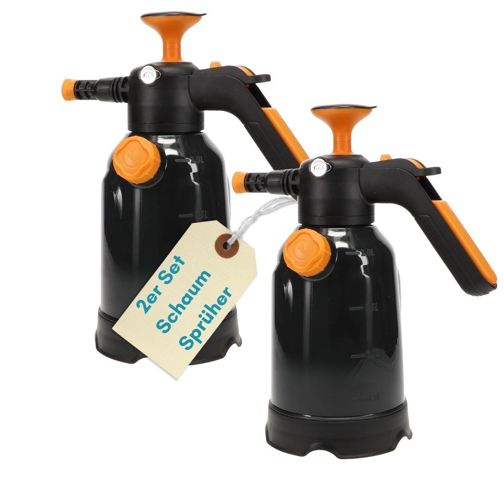 GarPet Drucksprühgerät 2er Set Schaumsprüher Auto 2in1 Drucksprüher 2 L Schaumpistole