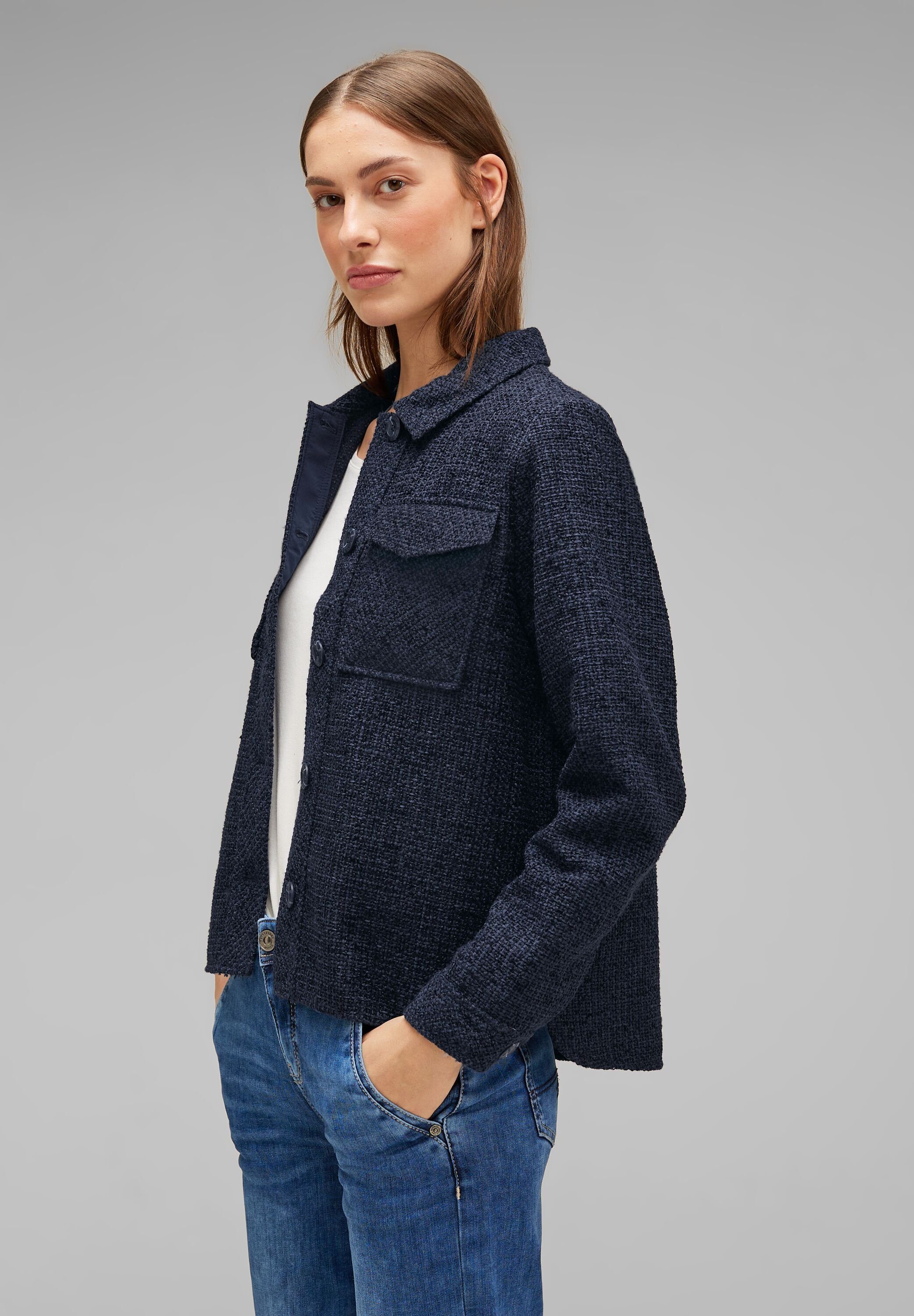 STREET ONE Kurzjacke Knopfleiste mit Brusttaschen