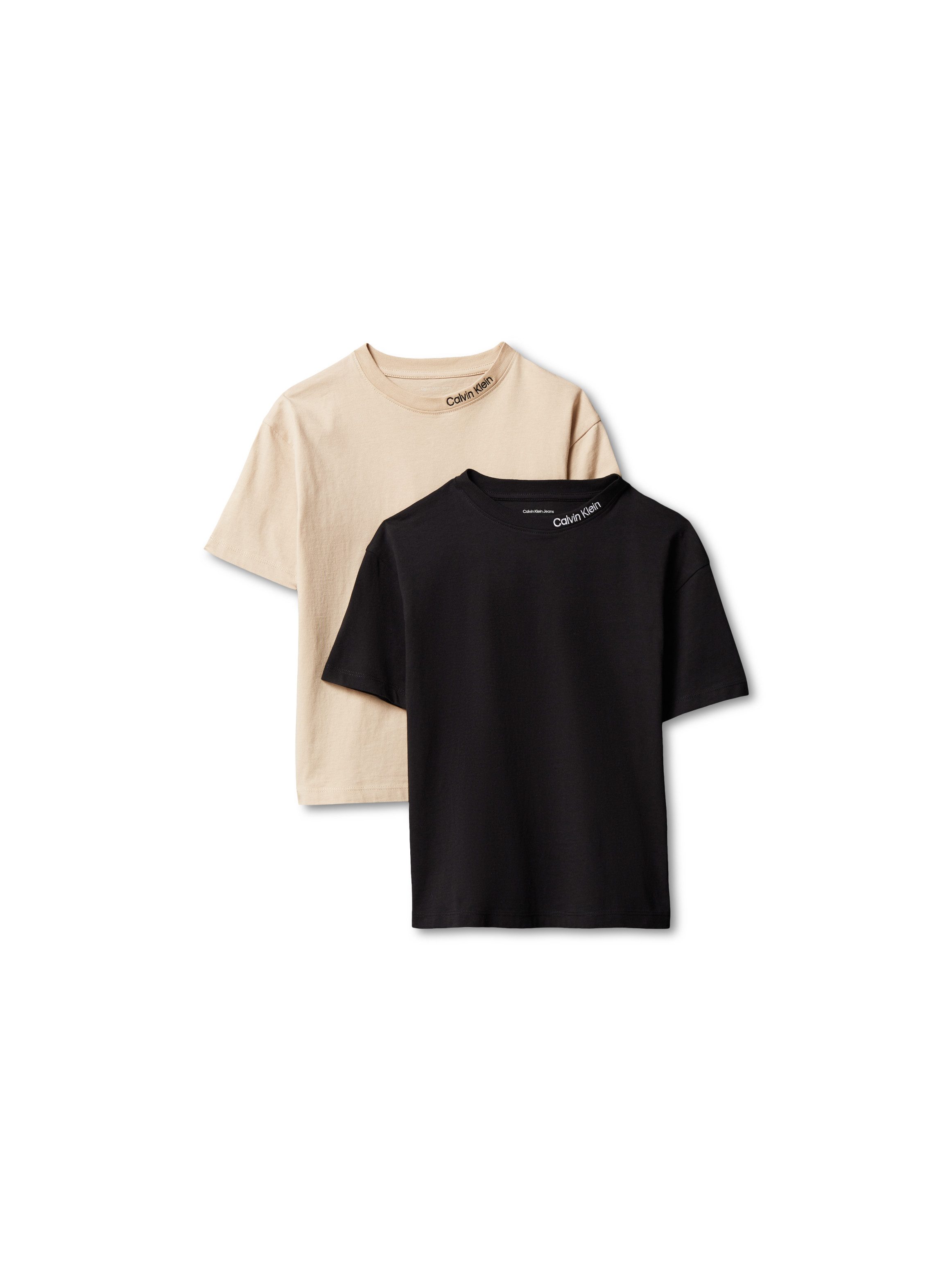 Calvin Klein Jeans T-Shirt (Packung, 2-tlg) Regular Fit, reine Baumwolle, gestickter Logoschriftzug