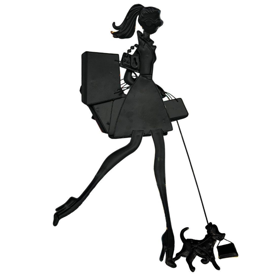 abc HOME Wanddekoobjekt Frau mit Einkaufstaschen, Metall günstig online kaufen