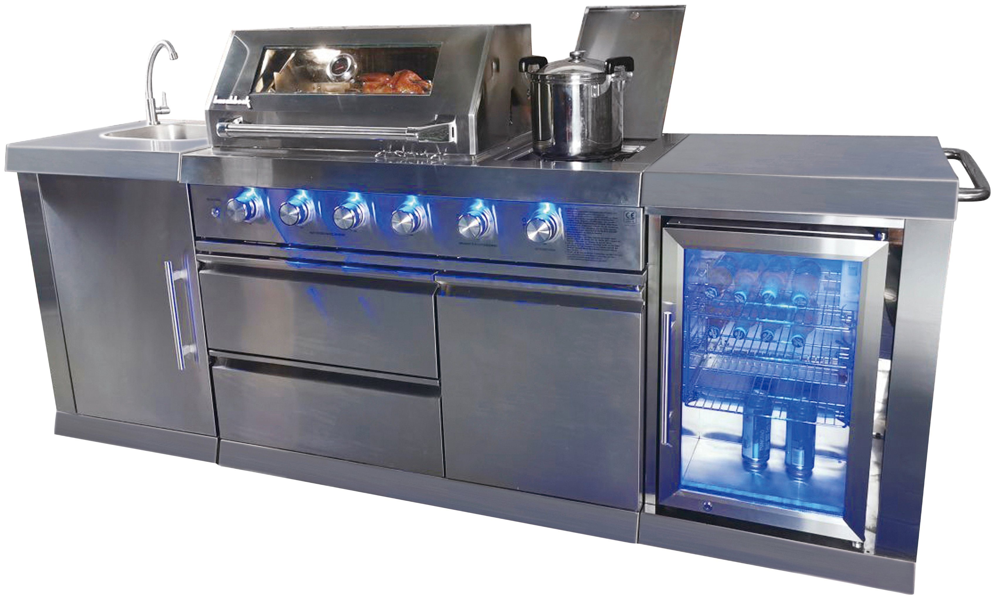 Buschbeck Outdoor-Küche »Oxford« mit Gasgrill und Kühlschrank, BxTxH: 245x60x119 cm