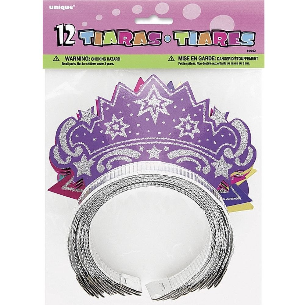 Kostüm Tiara Diadem Glitzer sortiert 12Stk.