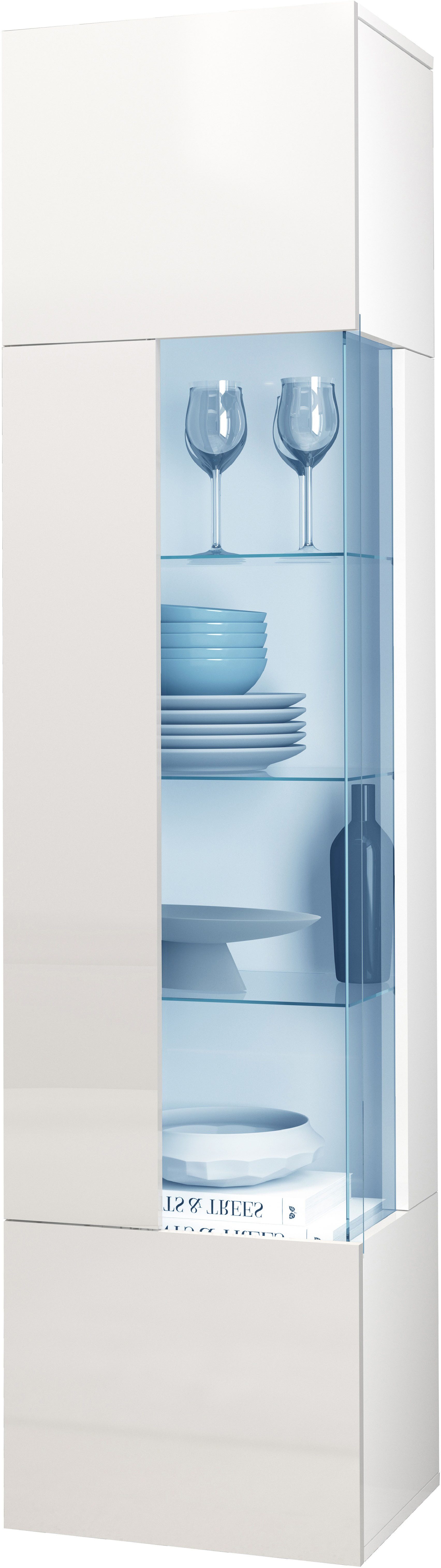 OTTO home Vitrine Egypt komplett hochglanz lackiert, 1 Glastür mit 3 Glasböden