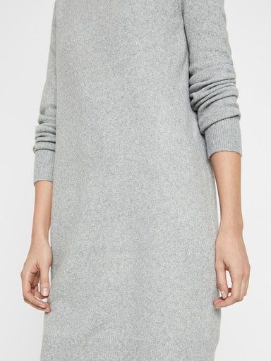 VMDOFFY NOOS O-NECK Light LS Strickkleid DRESS Grey Moda Vero Melange GA