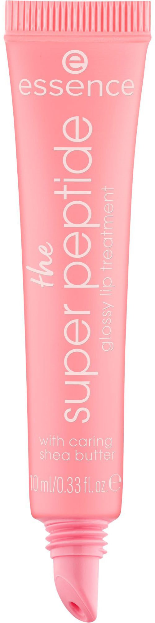 Essence Lippenbalsam the super peptide glossy lip treatment, 3-tlg., mit milchig glänzender Textur