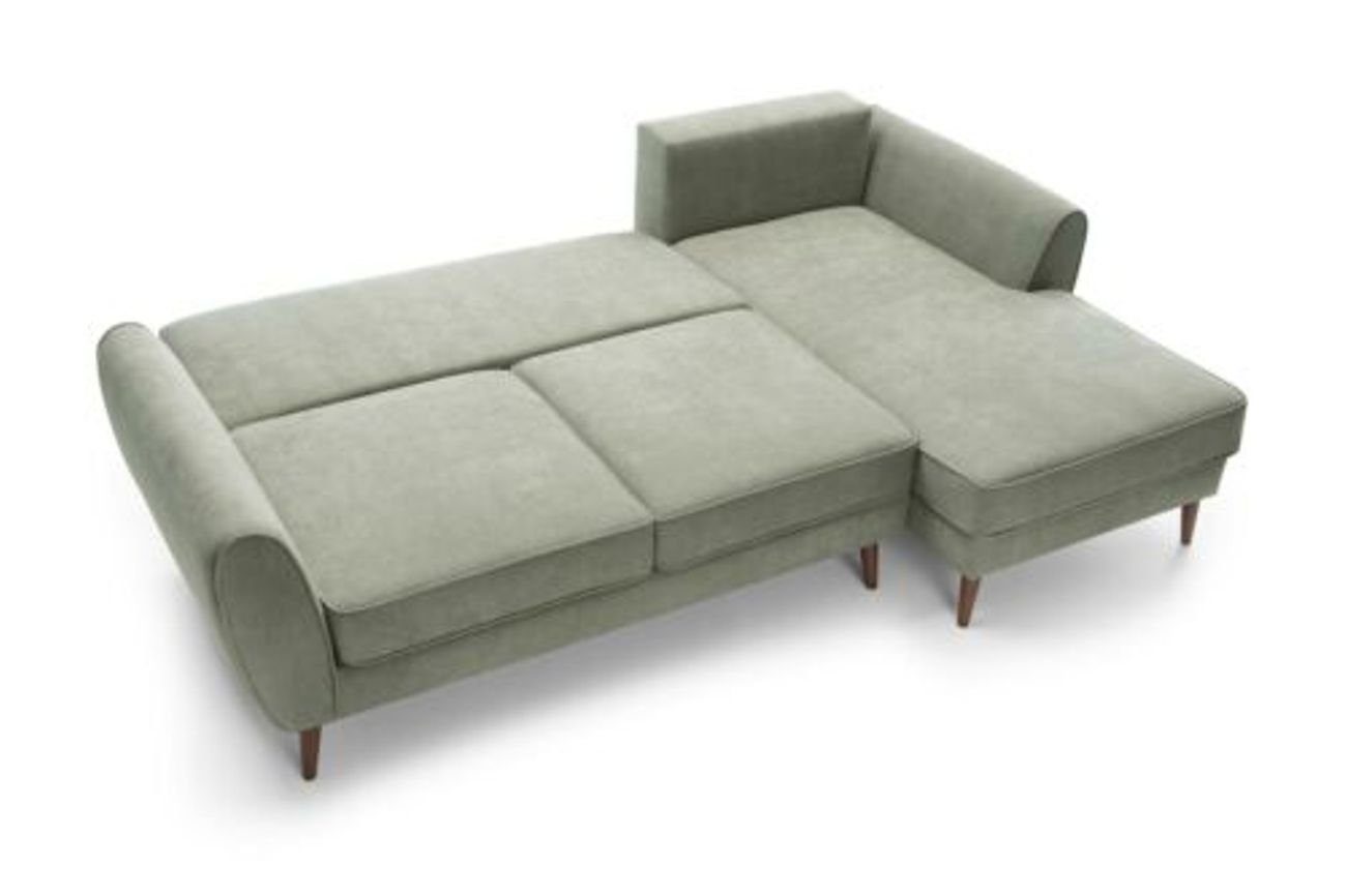 Ecksofa, Sofas Bett Design L-Form Textil Grau JVmoebel Ecksofa Möbel Funktionen