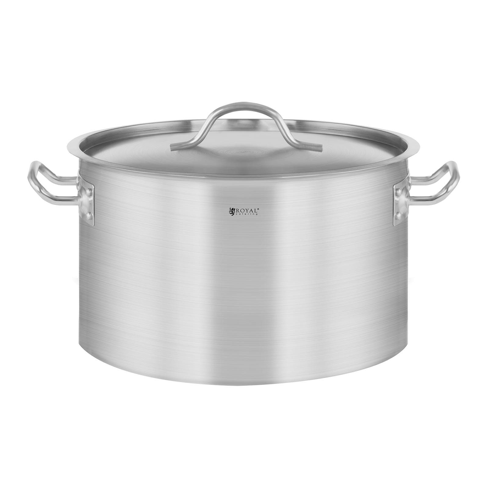 Royal Catering Kochtopf Edelstahl Kochtopf Induktion Topf Suppentopf Universaltopf 13 L Ø 30, Edelstahl, verschiedene Größen