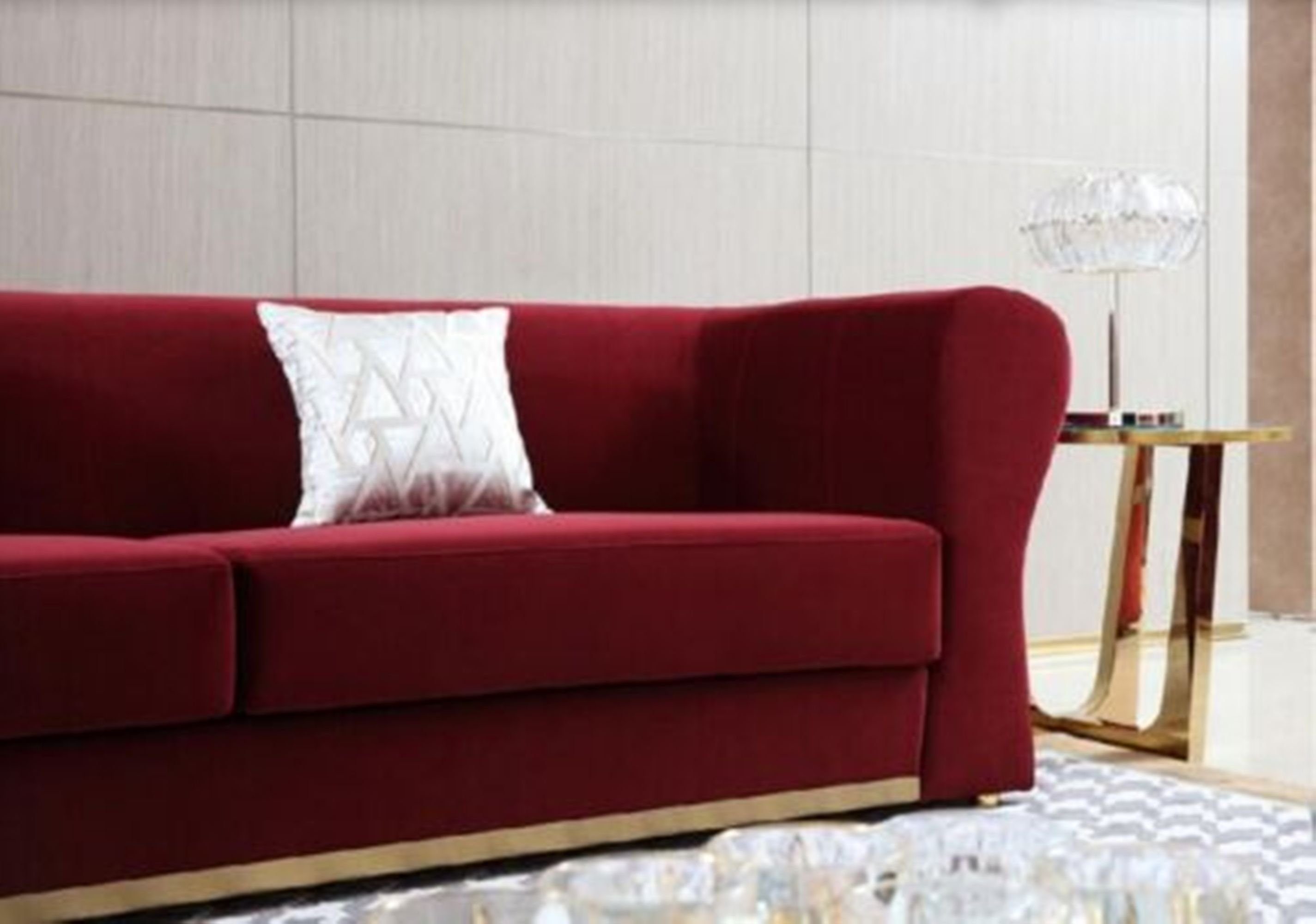 in Neu, Europe luxus JVmoebel Made Dreisityer, Stoffmöbel Sofa Dreisitzer 3-er Polster Luxus Roter