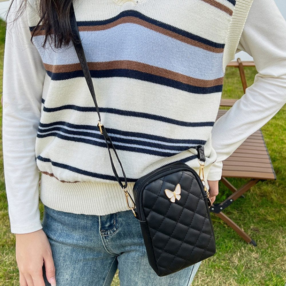 Coonoor Handtasche Handytasche zum Umhängen Damen,Schmetterling Crossbody Schultertasche