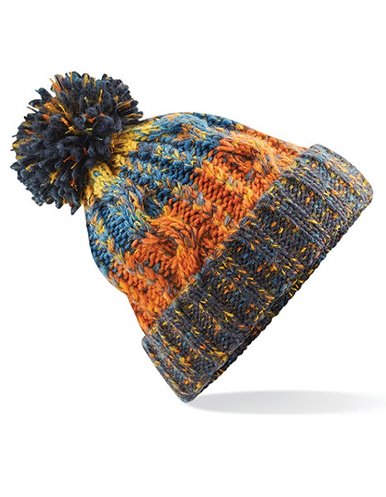 Goodman Design Strickmütze Bommelmütze Winter Beanie Pudelmütze Hochwertiges Thermalband aus Shearling für zusätzliche Wärme Retro Blues