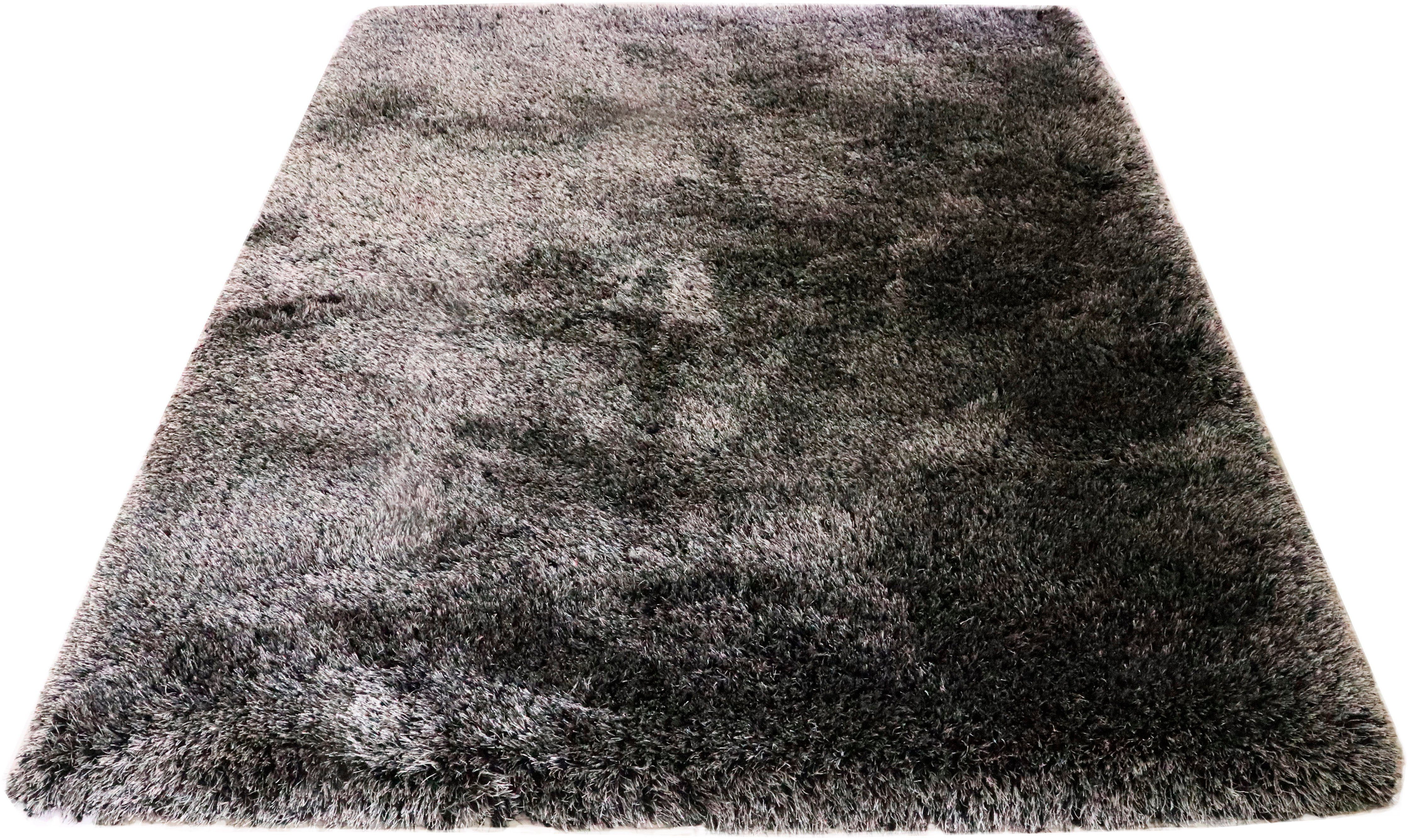 Hochflor-Teppich Lasse, Leonique, rechteckig, Höhe: 76 mm, Mikrofaser, Shaggy-Look, meliertes Garn anthrazit/meliert