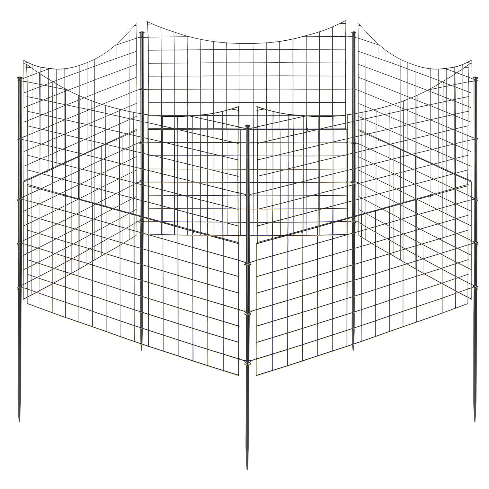 COSTWAY Gartenzaun, 5 Stück Steckzaun Metall, günstig online kaufen